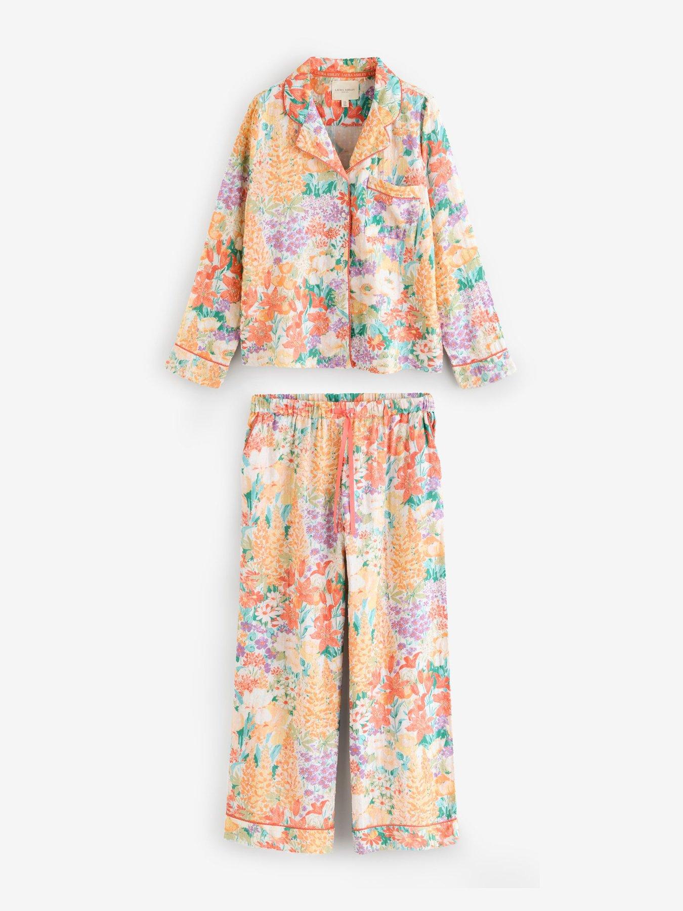 Image 5 of 7 of Laura Ashley Meadow Button Through Pyjamas - Pink