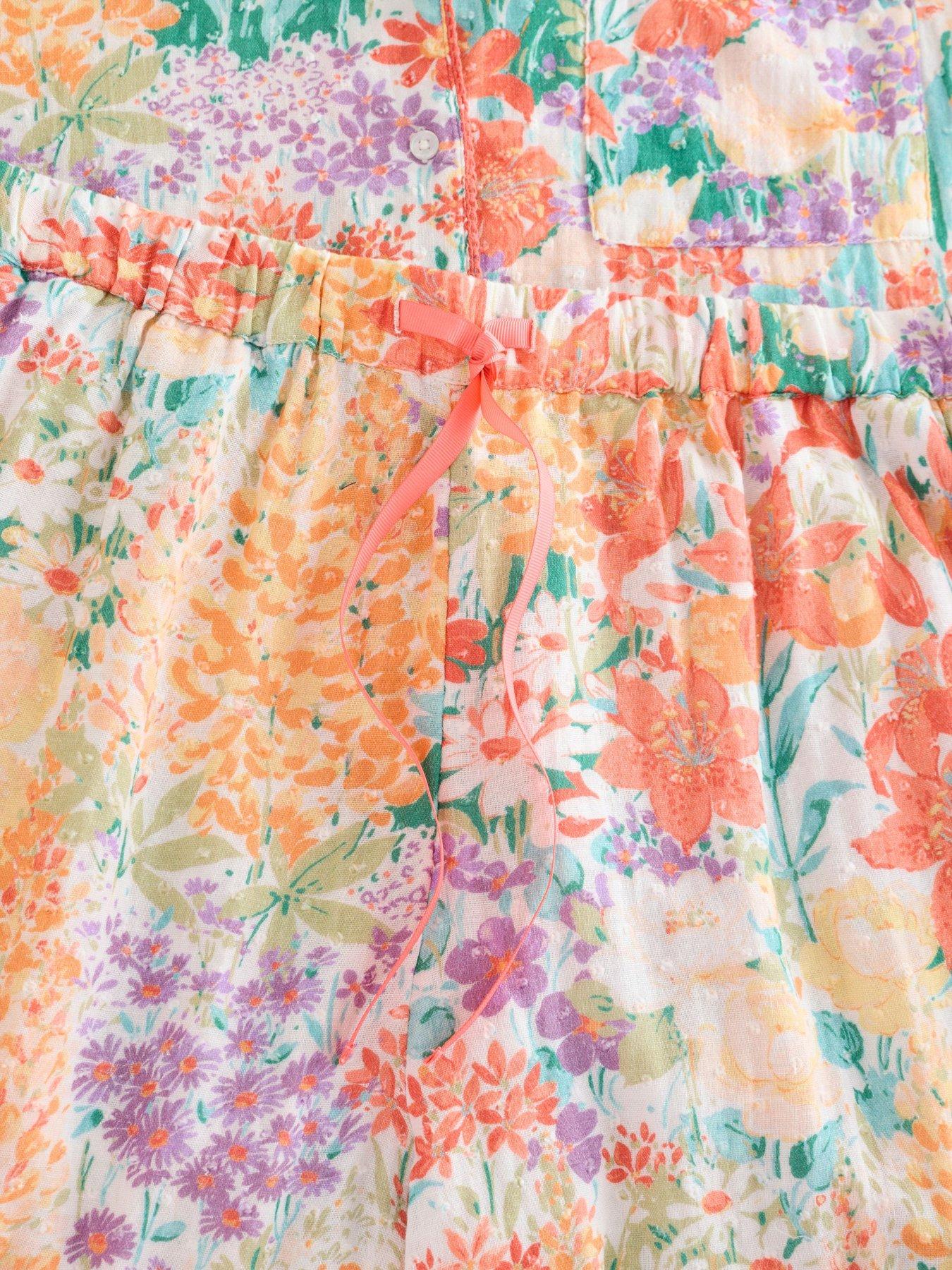 Image 6 of 7 of Laura Ashley Meadow Button Through Pyjamas - Pink