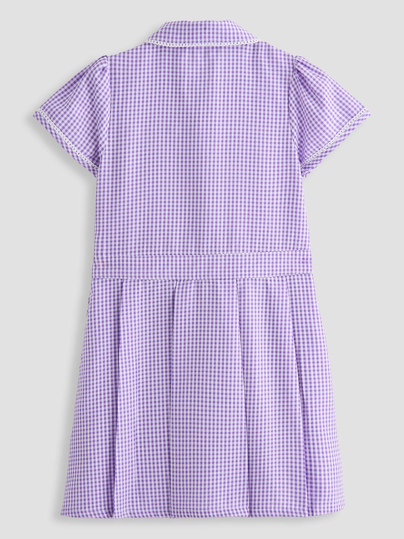 Image 3 of 5 of The Very Collection 2 Pack Girls Gingham School Dresses - Purple