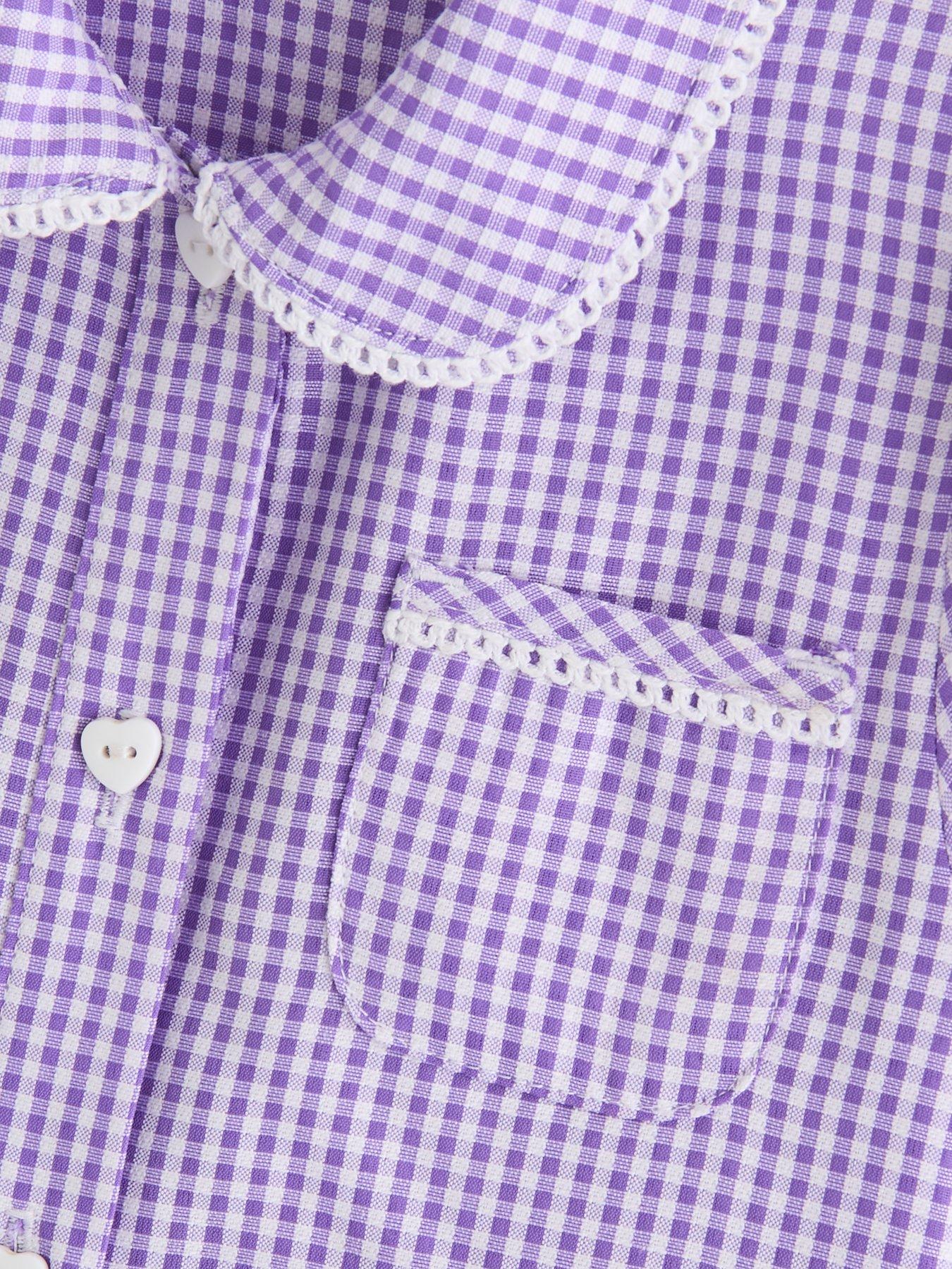 Image 4 of 5 of The Very Collection 2 Pack Girls Gingham School Dresses - Purple