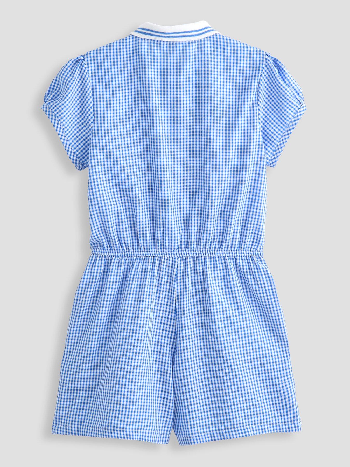 Image 2 of 5 of The Very Collection Gingham School Playsuit - Blue