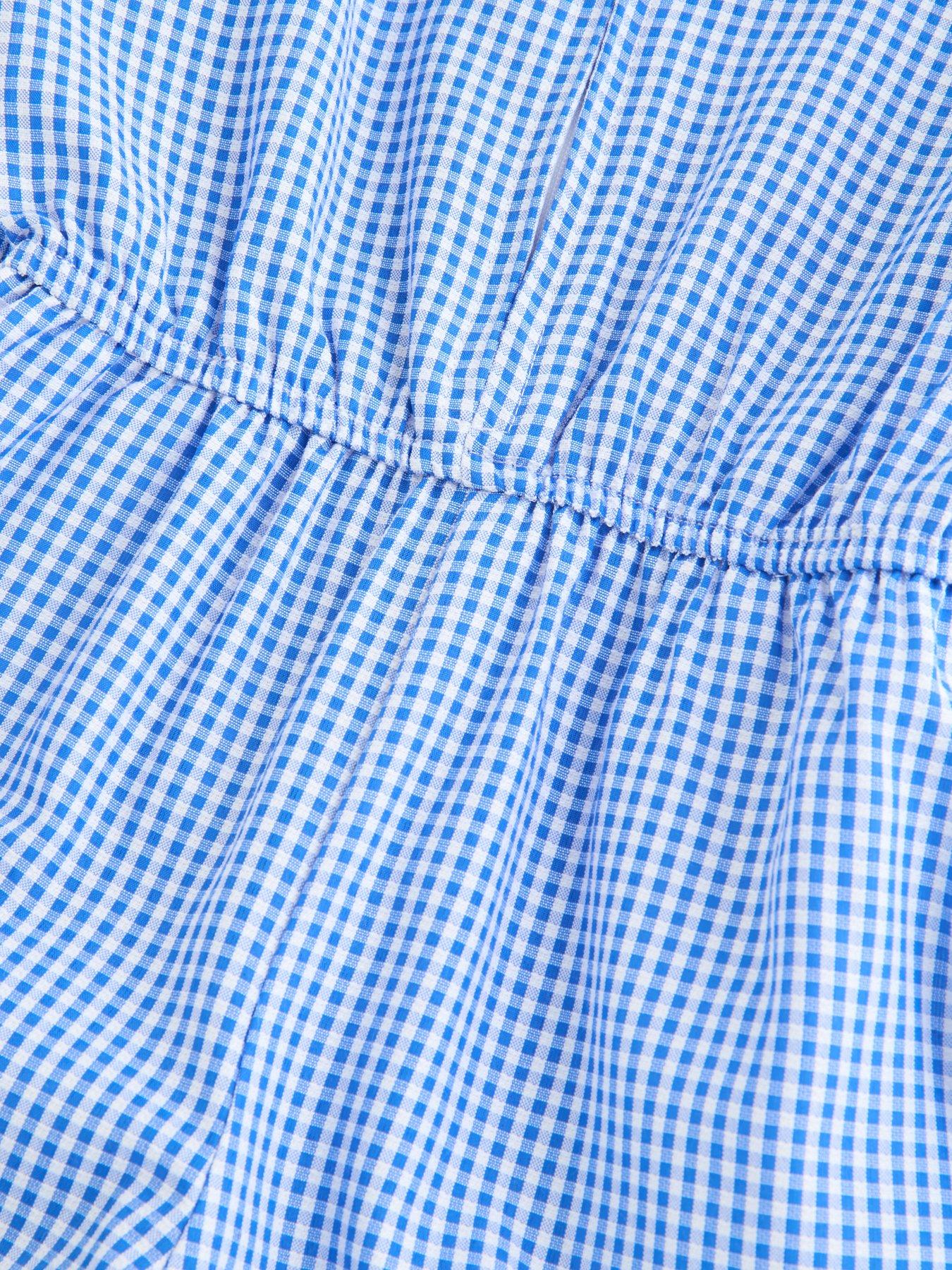 Image 5 of 5 of The Very Collection Gingham School Playsuit - Blue