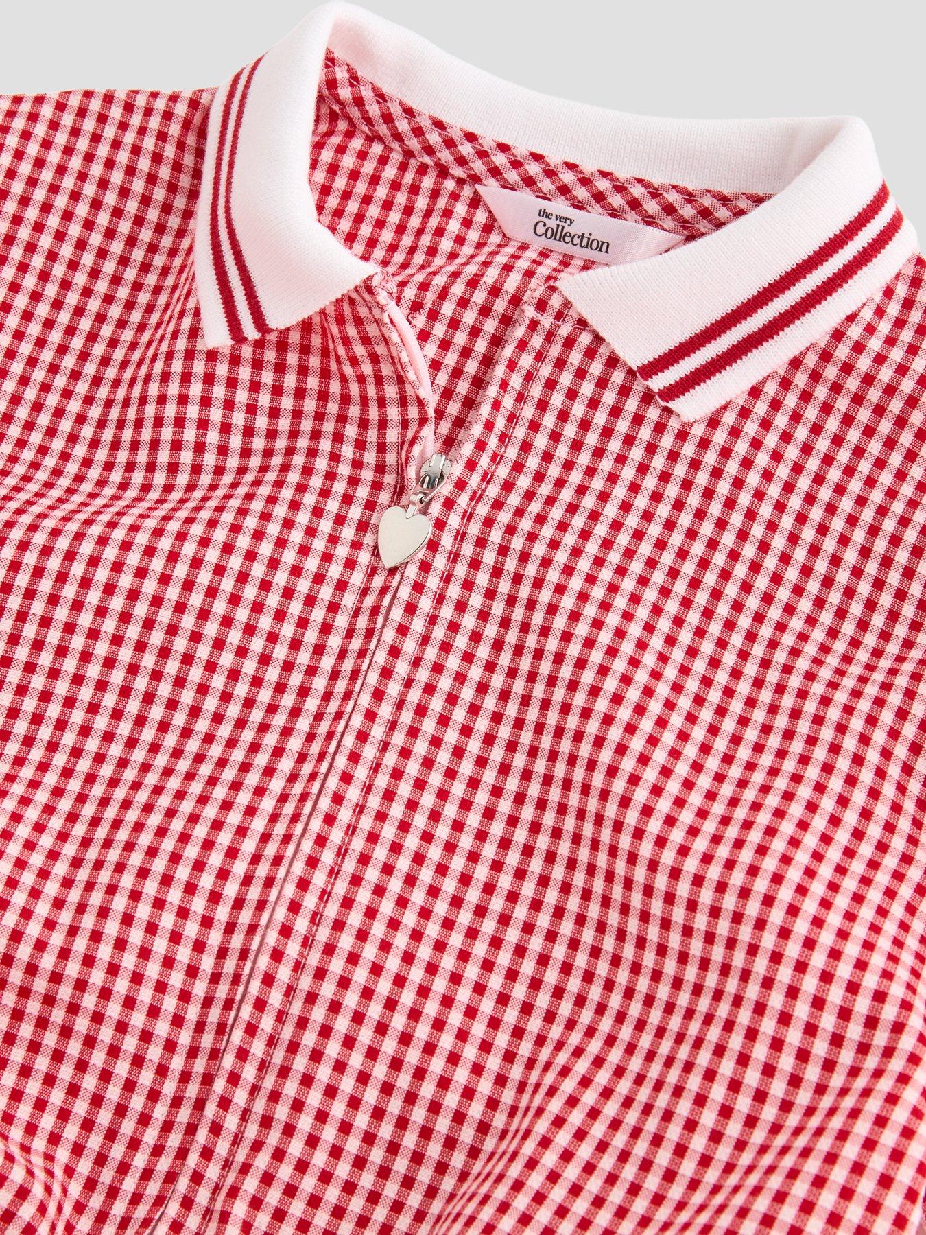 Image 3 of 5 of The Very Collection Gingham School Playsuit - Red
