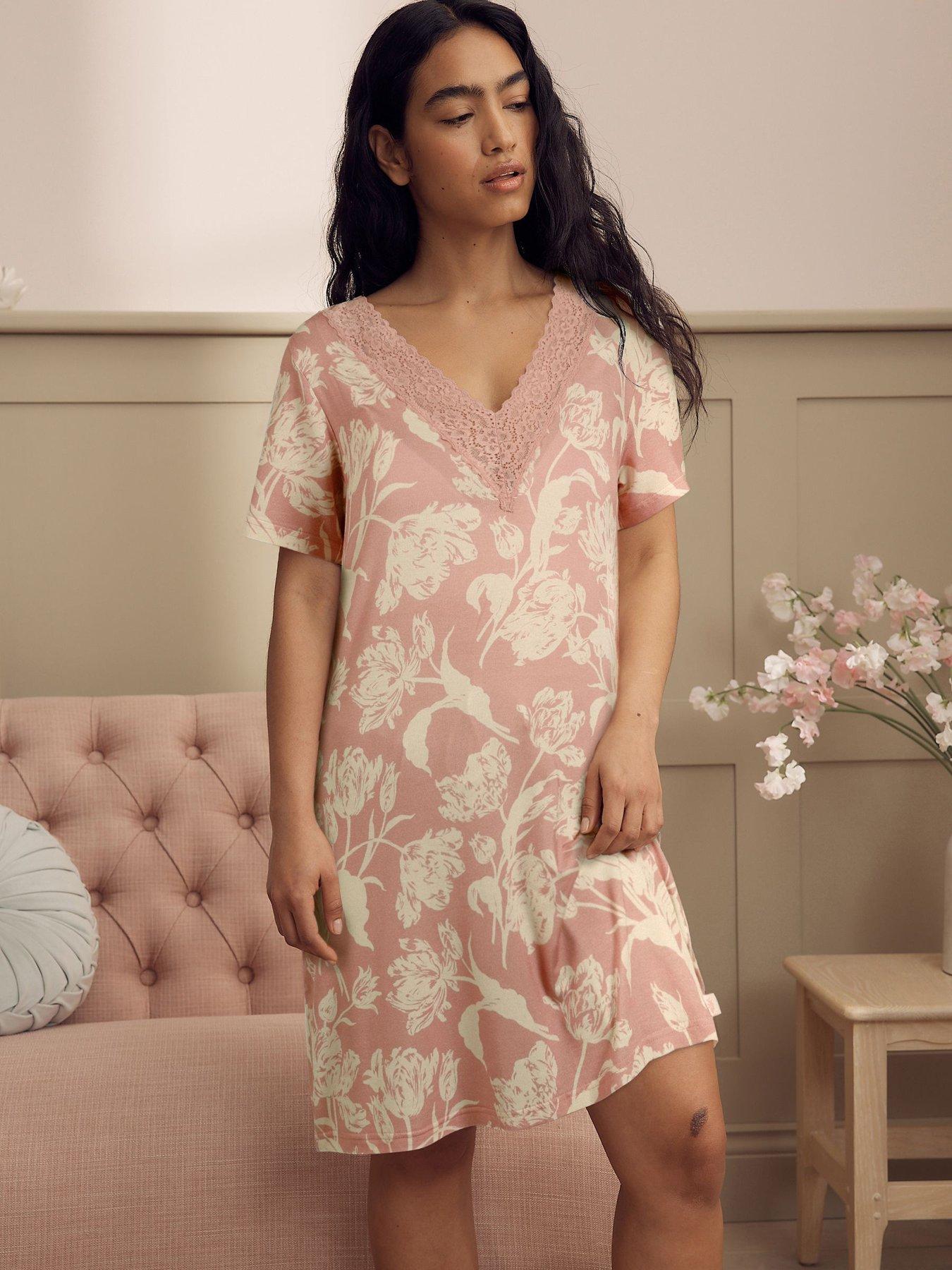 Laura Ashley Gosford Sleep T-Shirt Nightie - Pink