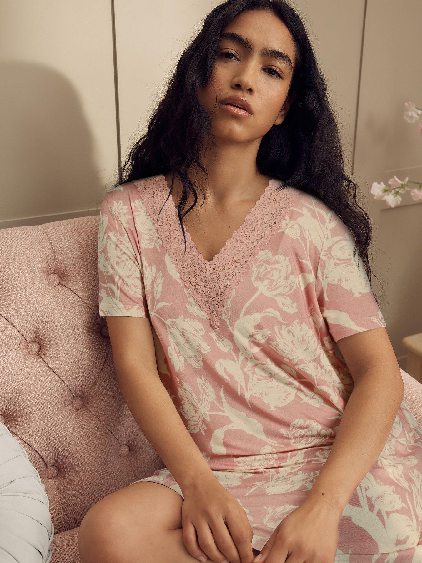 Image 2 of 6 of Laura Ashley Gosford Sleep T-Shirt Nightie - Pink