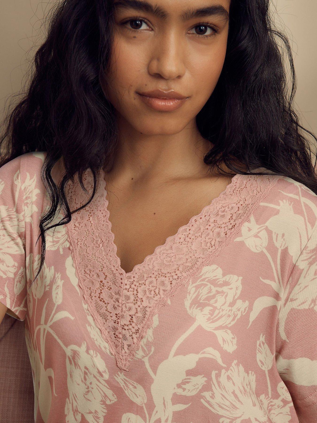 Image 3 of 6 of Laura Ashley Gosford Sleep T-Shirt Nightie - Pink