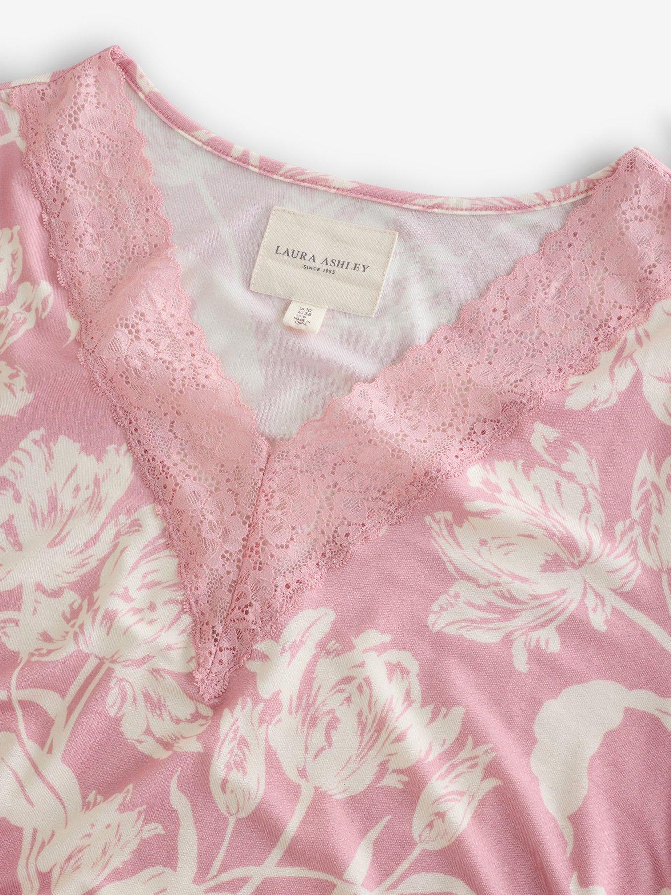 Image 5 of 6 of Laura Ashley Gosford Sleep T-Shirt Nightie - Pink