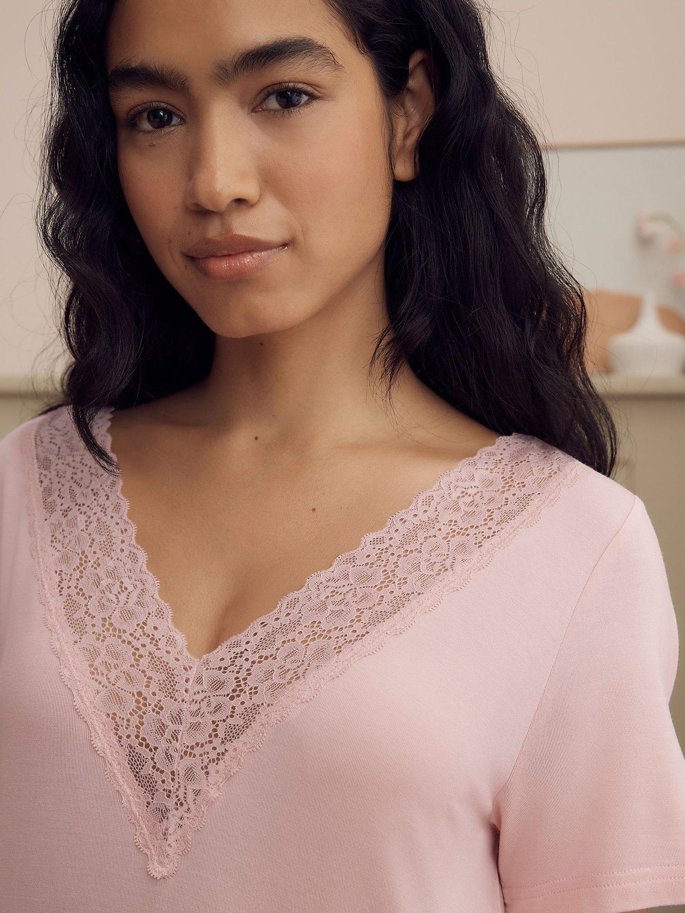 Image 4 of 7 of Laura Ashley Modal Sleep Nightdress Plain - Pink