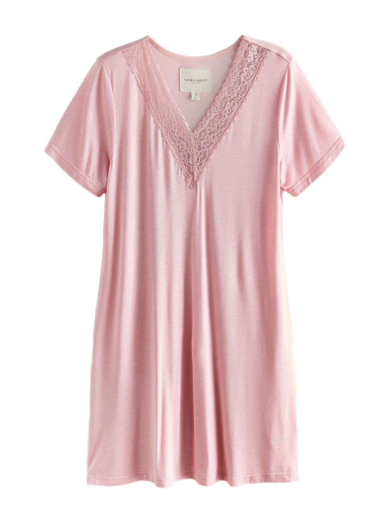 Image 5 of 7 of Laura Ashley Modal Sleep Nightdress Plain - Pink