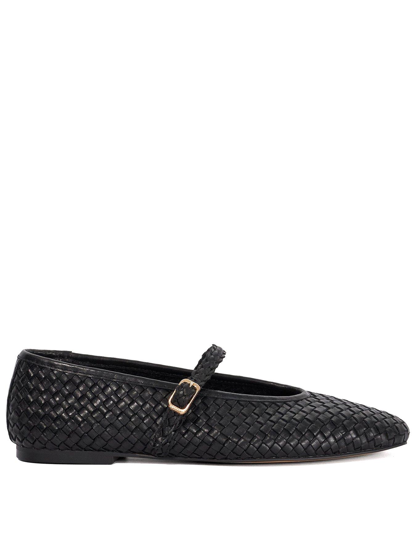 dune-london-headliner-woven-leather-ballerina-black