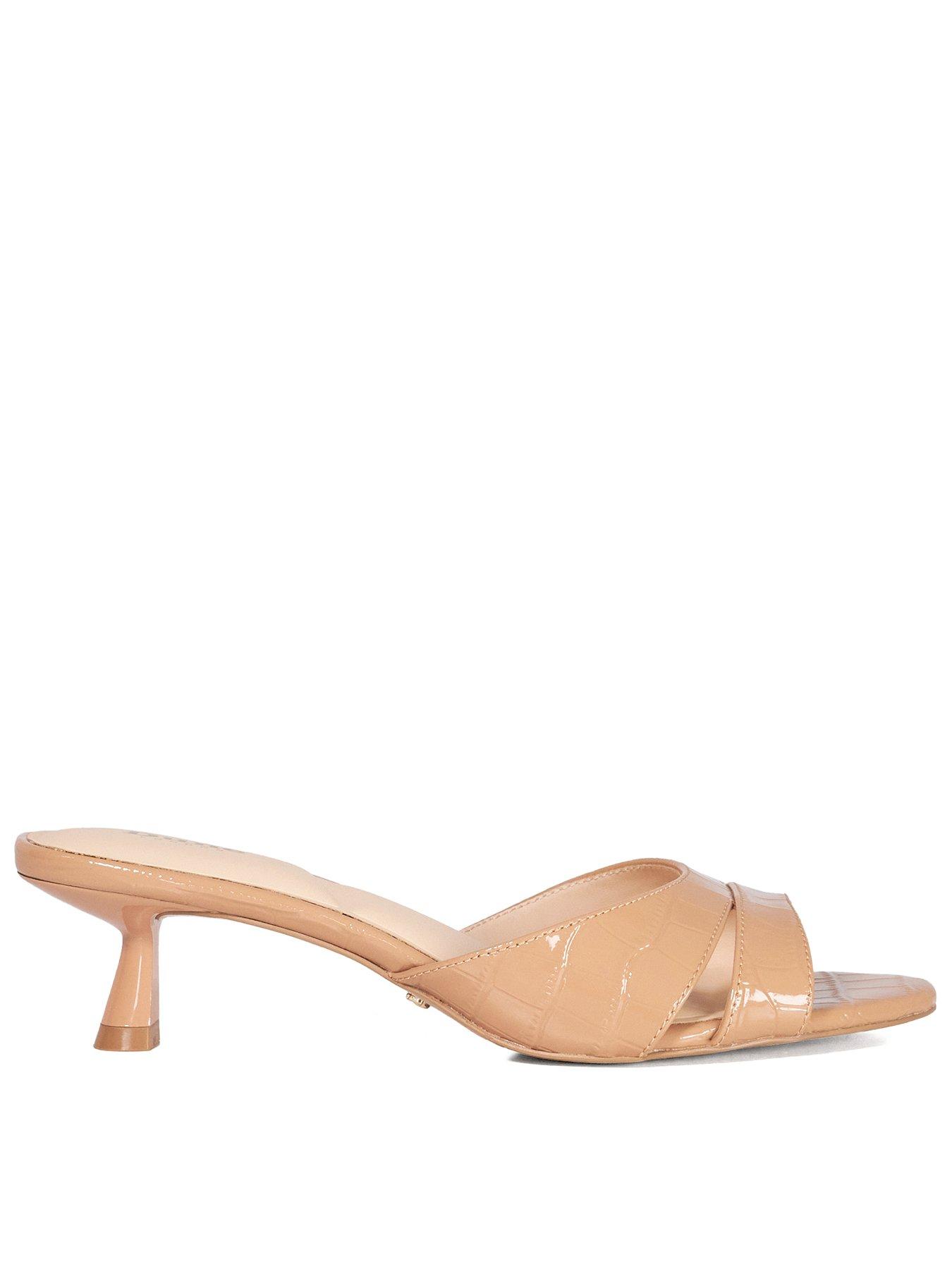 Dune London Miah Mule Mid Heels - Camel