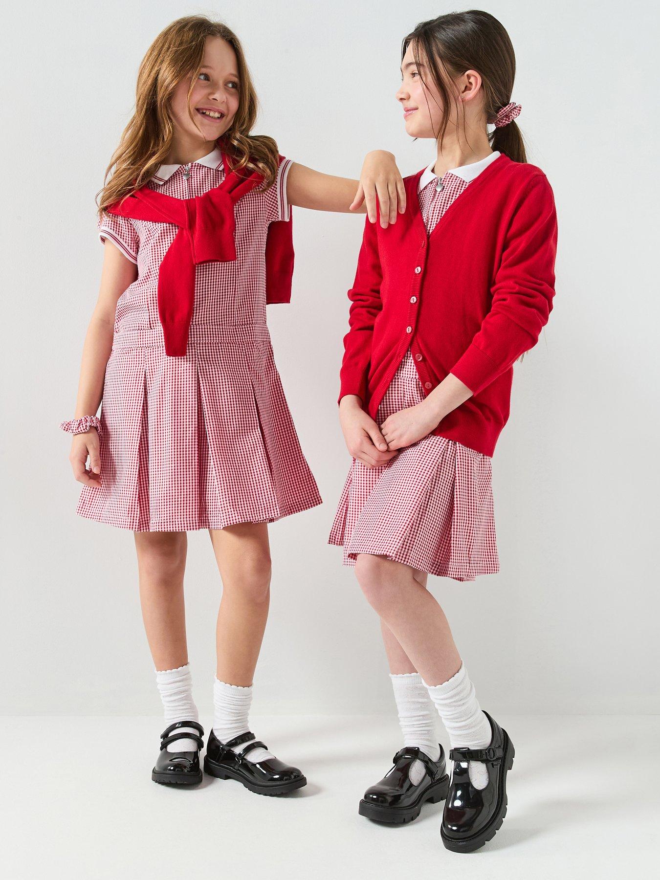 Image 1 of 1 of The Very Collection Gingham School Dress - Red