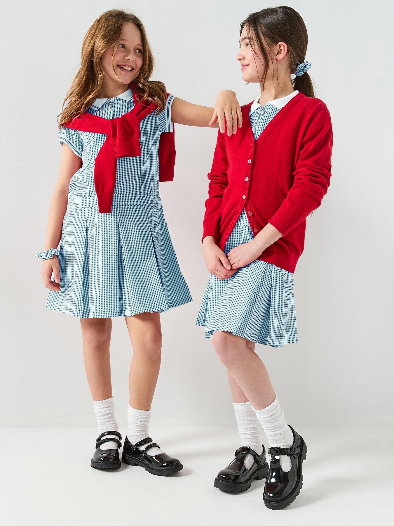 Image 1 of 1 of The Very Collection Gingham School Dress - Green