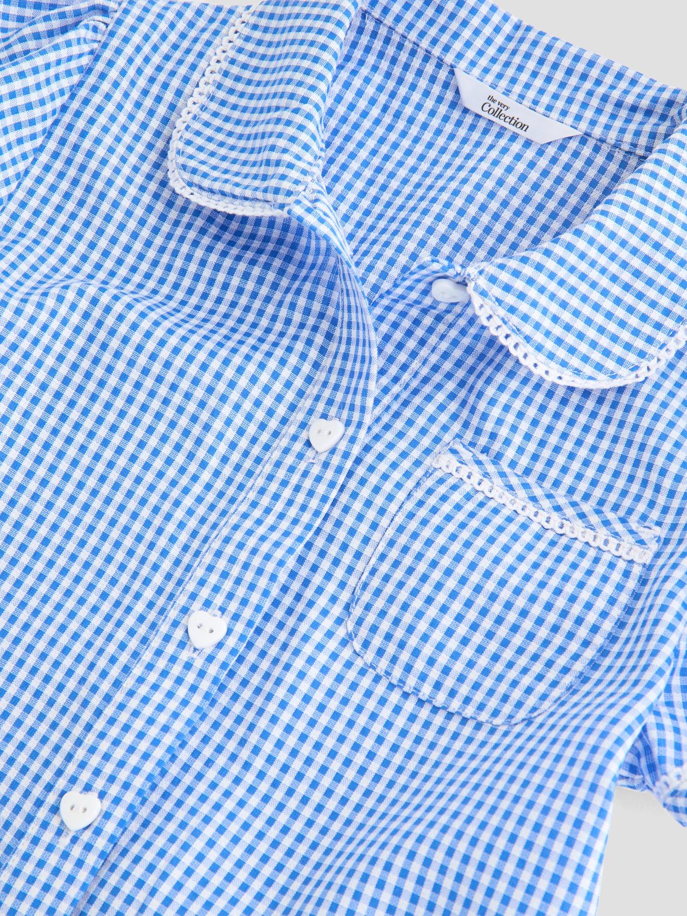 Image 4 of 5 of The Very Collection 2 Pack Girls Gingham School Dresses - Blue