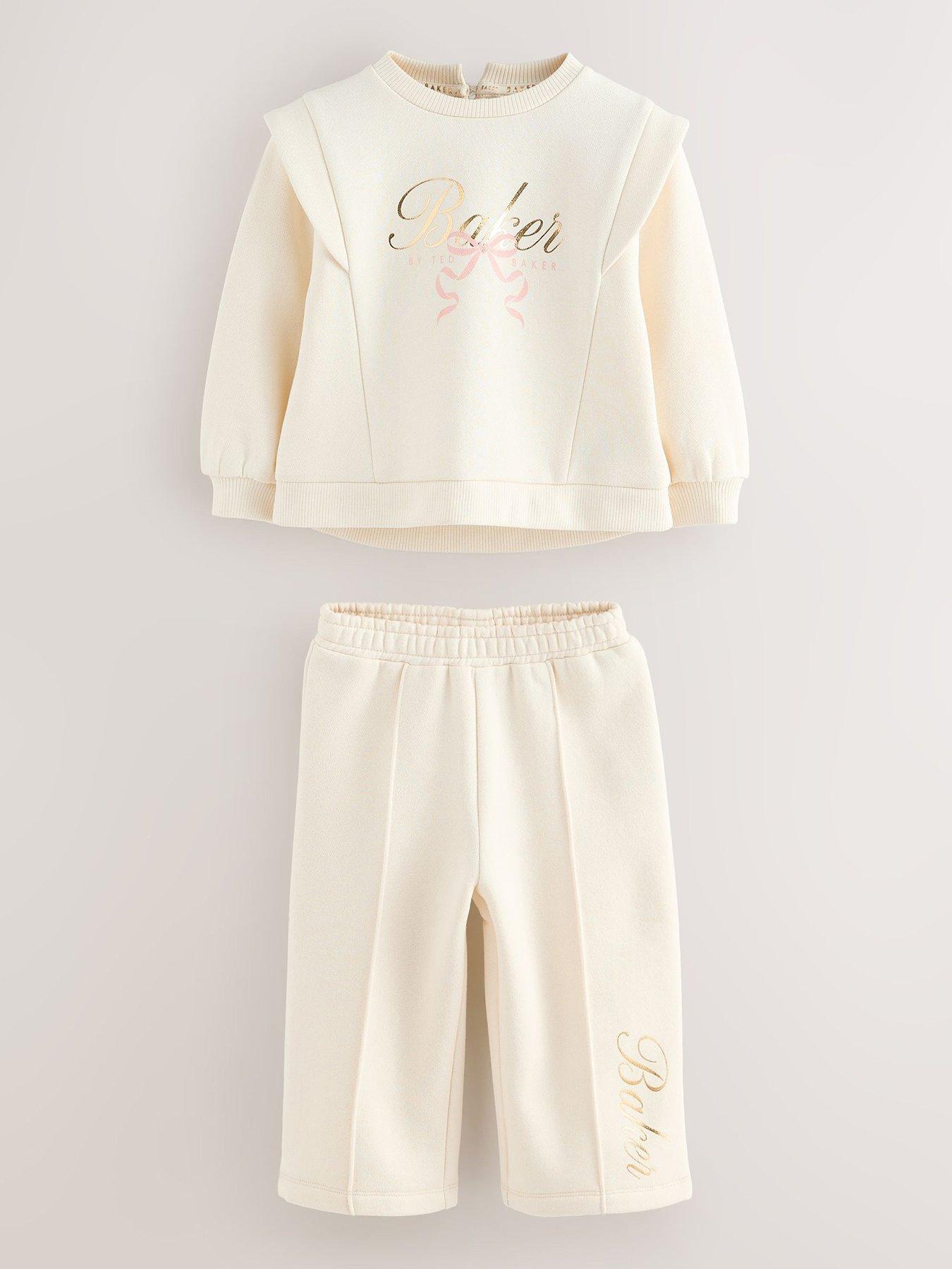 Image 2 of 7 of Ted Baker Younger Girls Frill Graphic Set - Cream