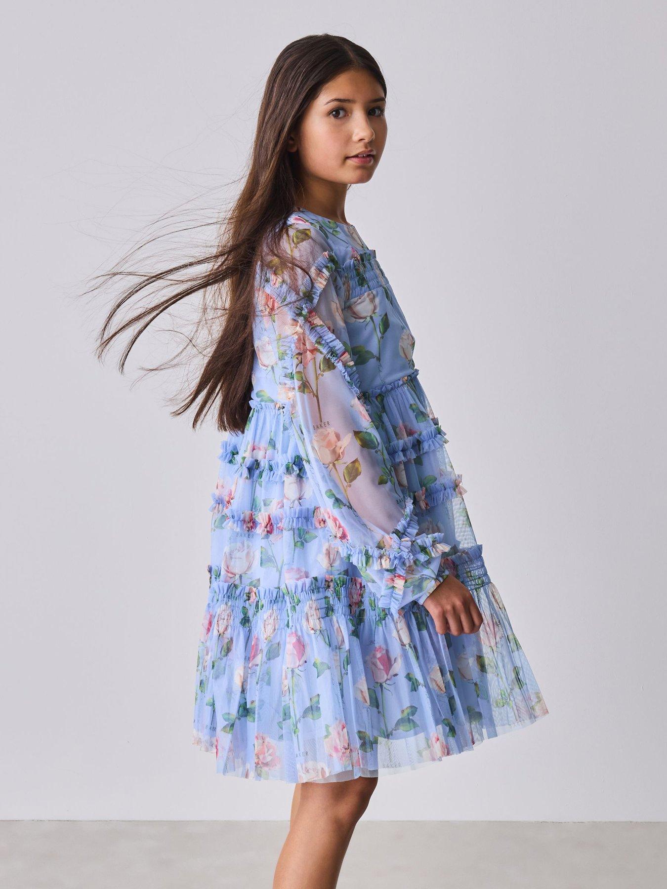ted-baker-girls-floral-mesh-ruffle-dress-bluedetail