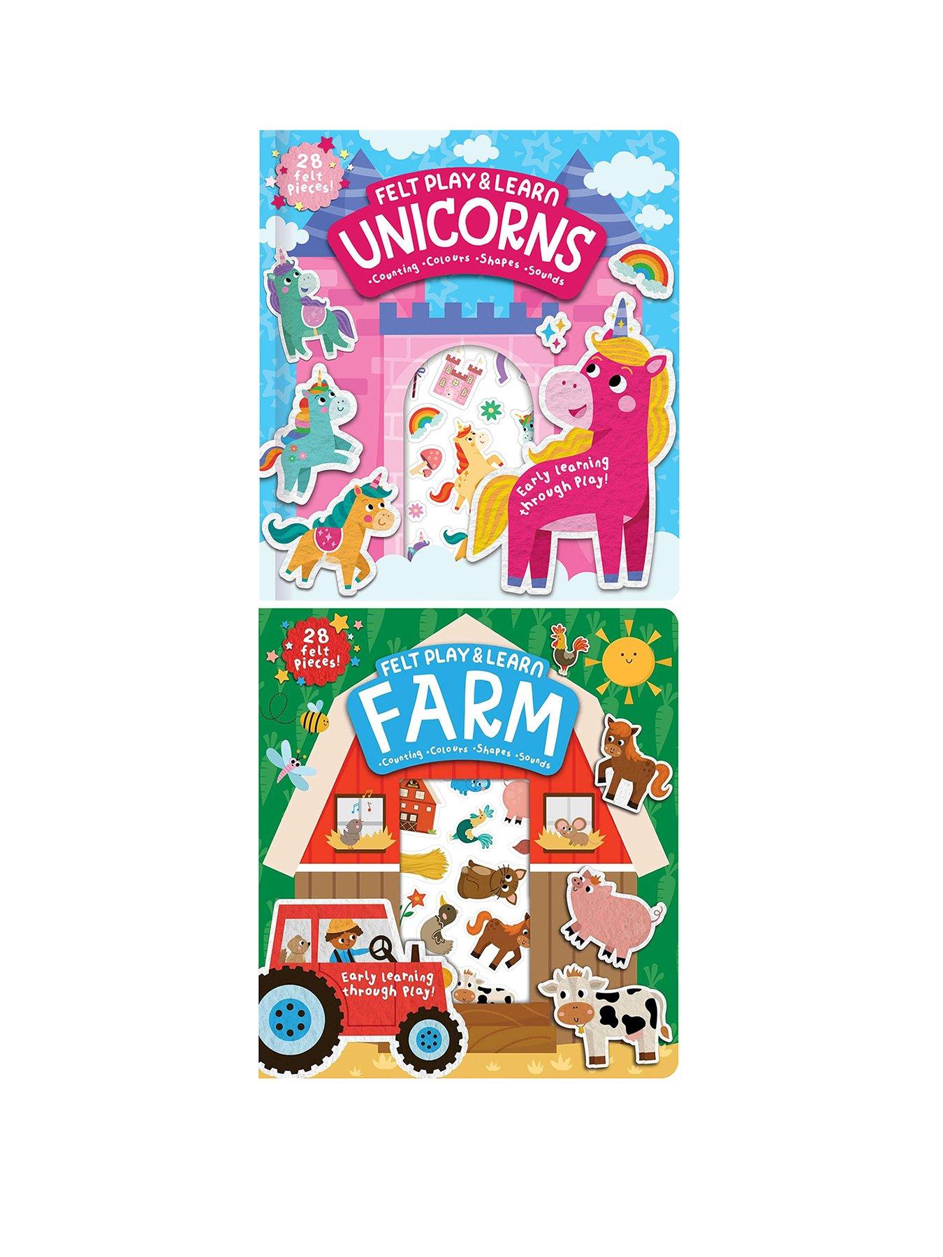 Play Felt Learn: Farm  &  Unicorns (2 Book Set)