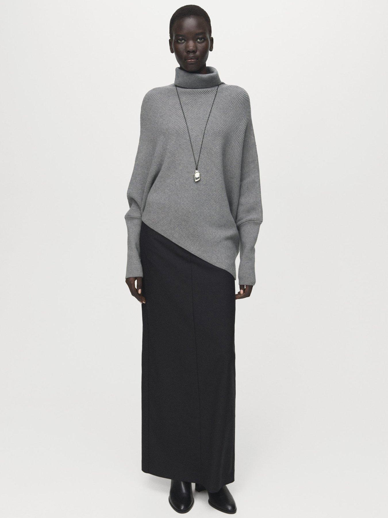 mango-sweater-with-asymmetrical-roll-neck-grey