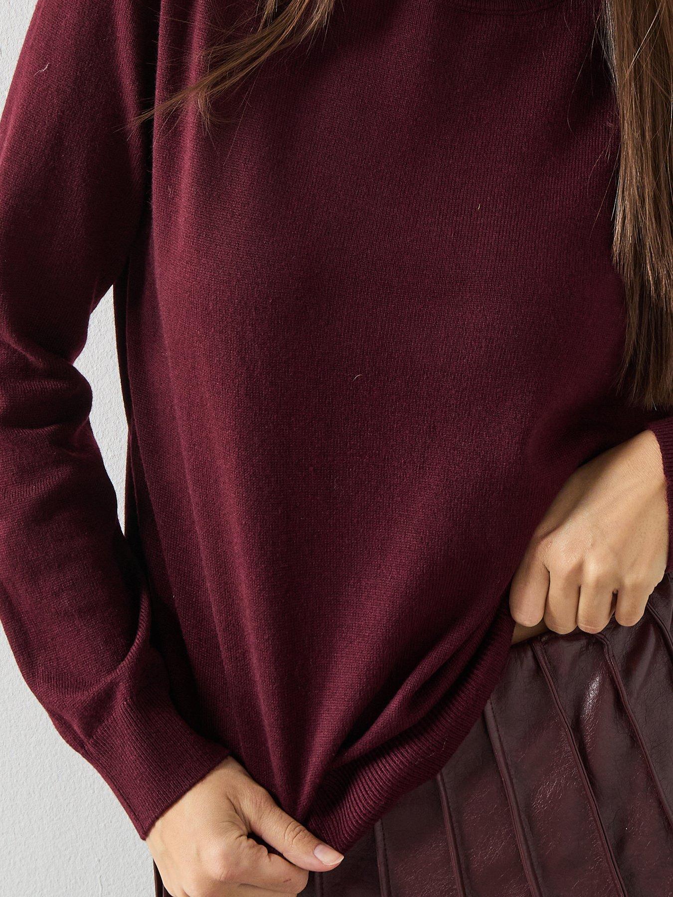Image 5 of 6 of Mango Round-neck Knitted Sweater - Red