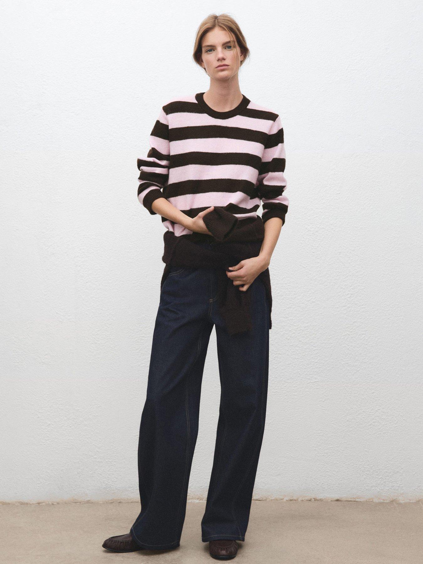 mango-long-sleeve-striped-jumper-pink