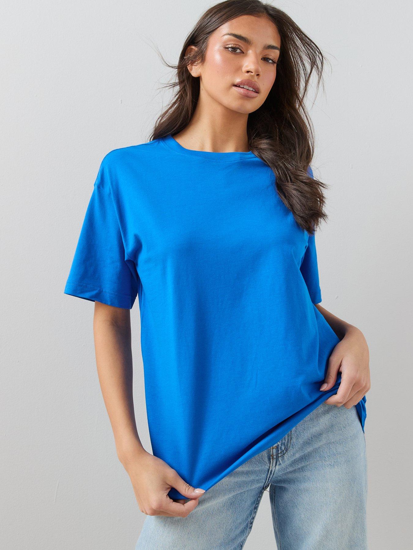 The Very Collection Crew Neck Oversized T-Shirt - Blue