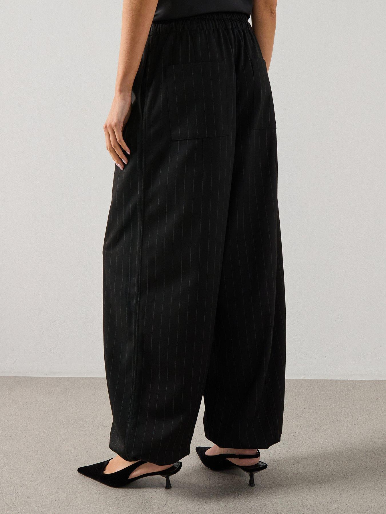 mango-pinstripe-balloon-trousers--blackstillFront