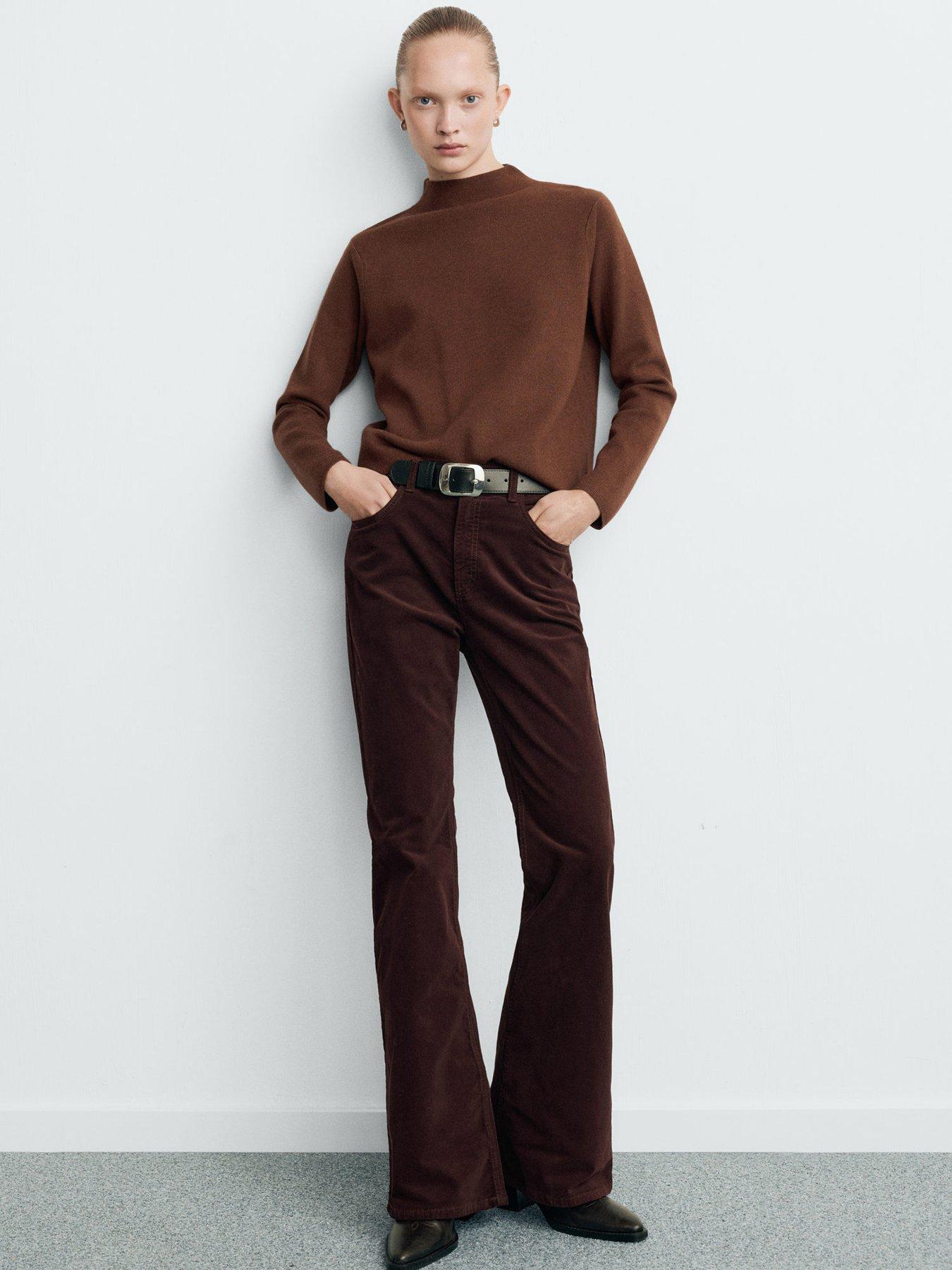 Mango High Neck Jumper - Brown