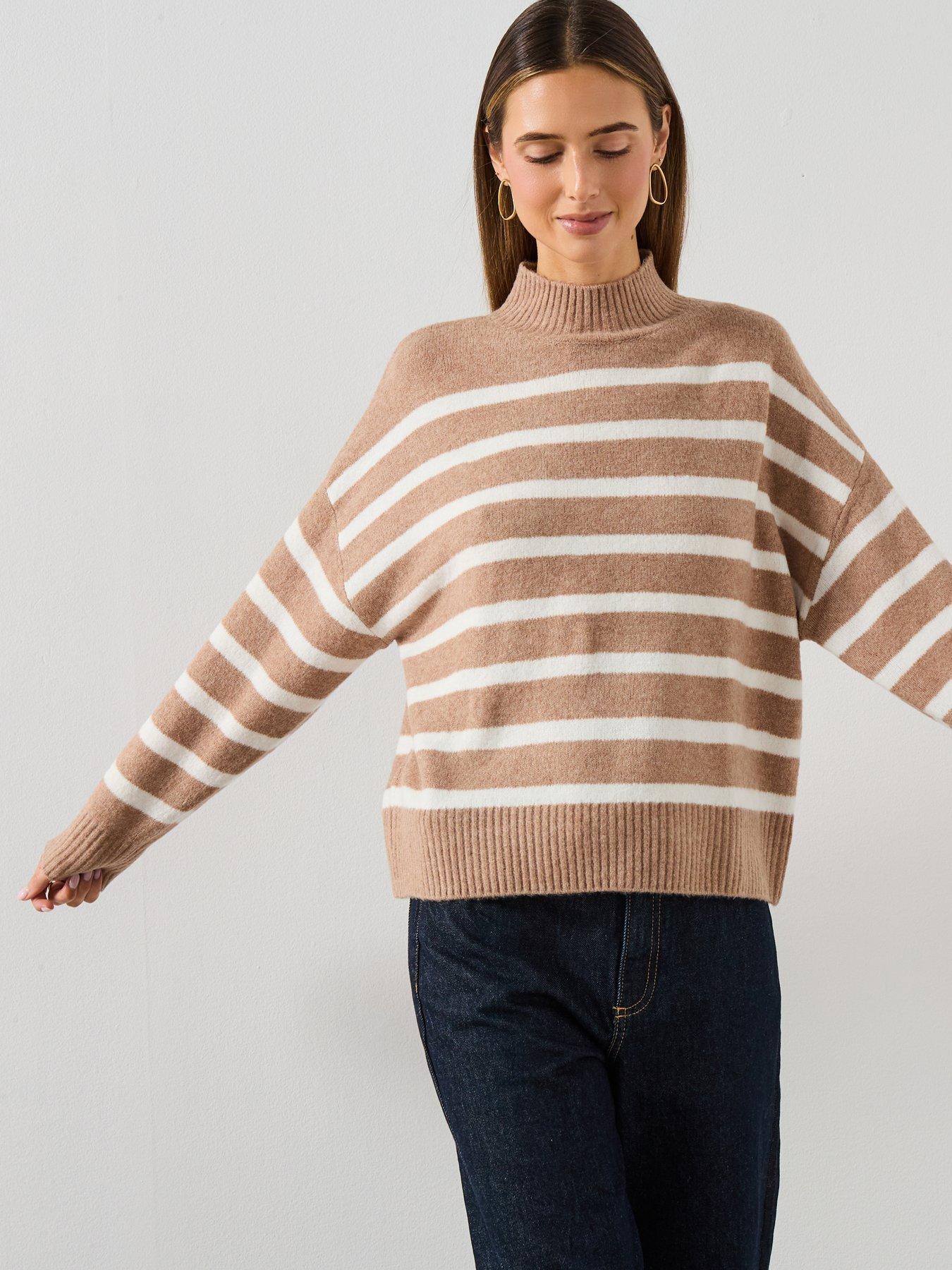 mango-oversized-striped-turtleneck-jumper-brownoutfit