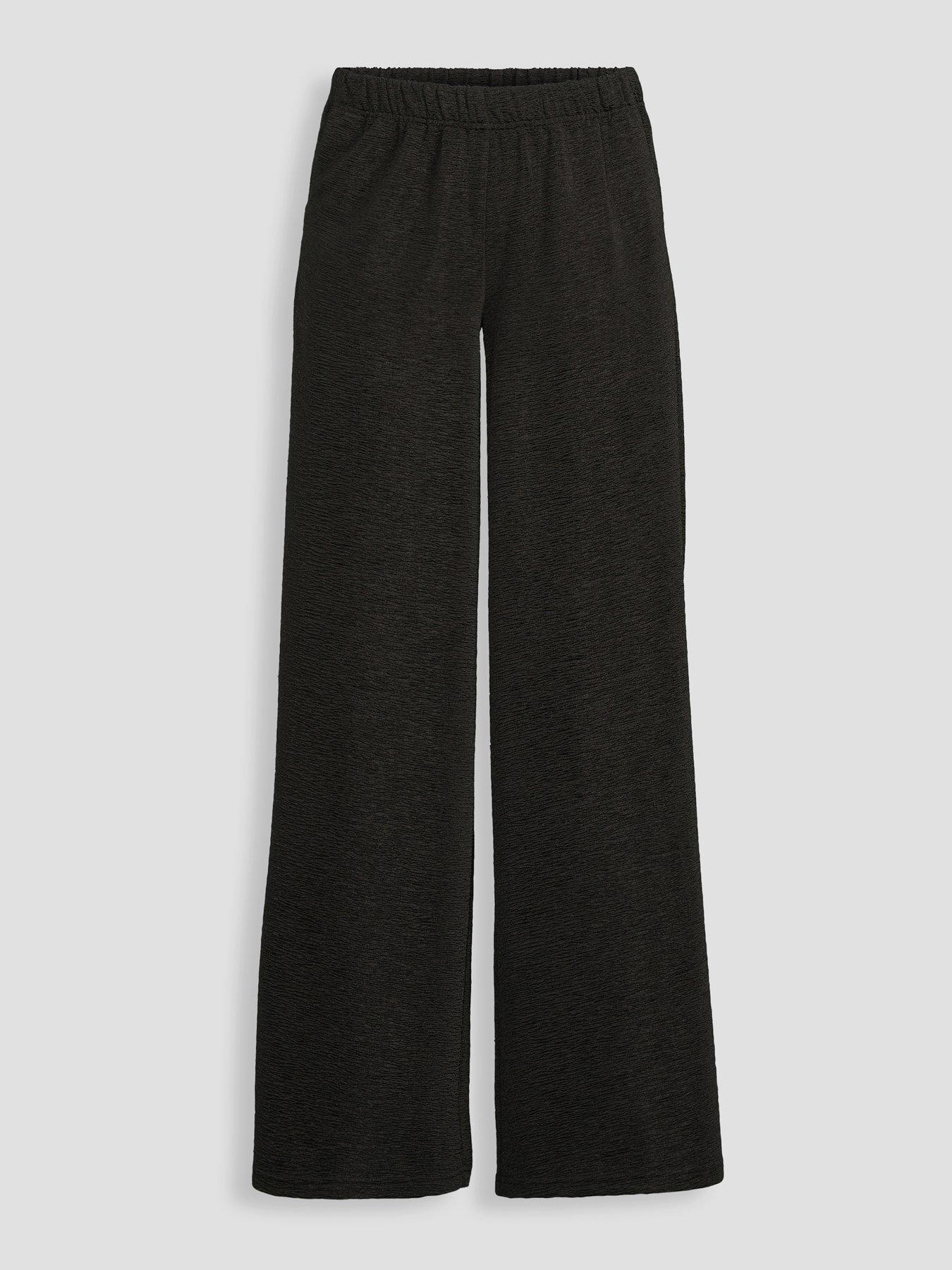 Image 7 of 7 of The Very Collection Textured Wide Leg Trouser Co-Ord - Black