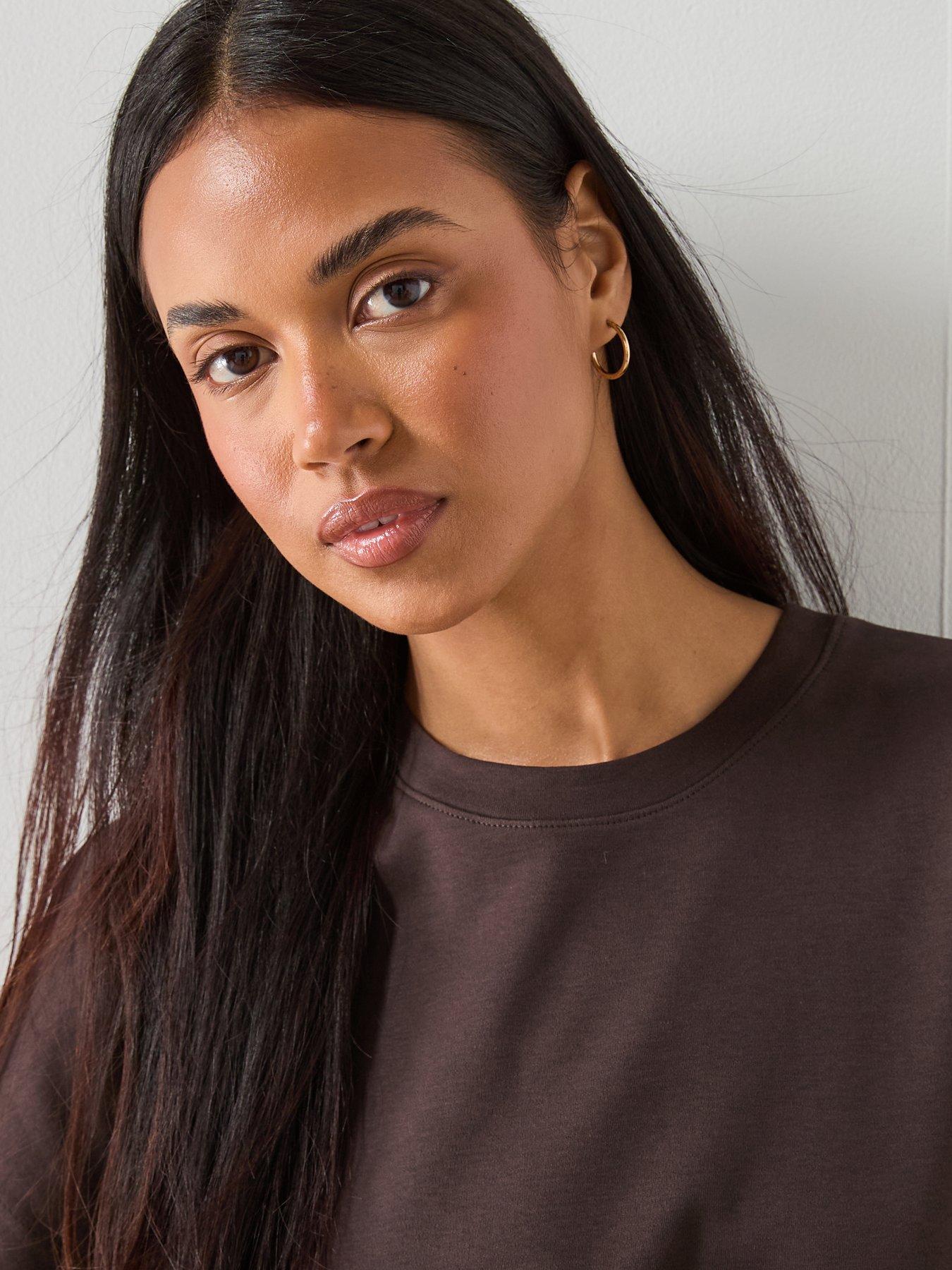 mango-short-sleeved-cotton-t-shirt-brownoutfit