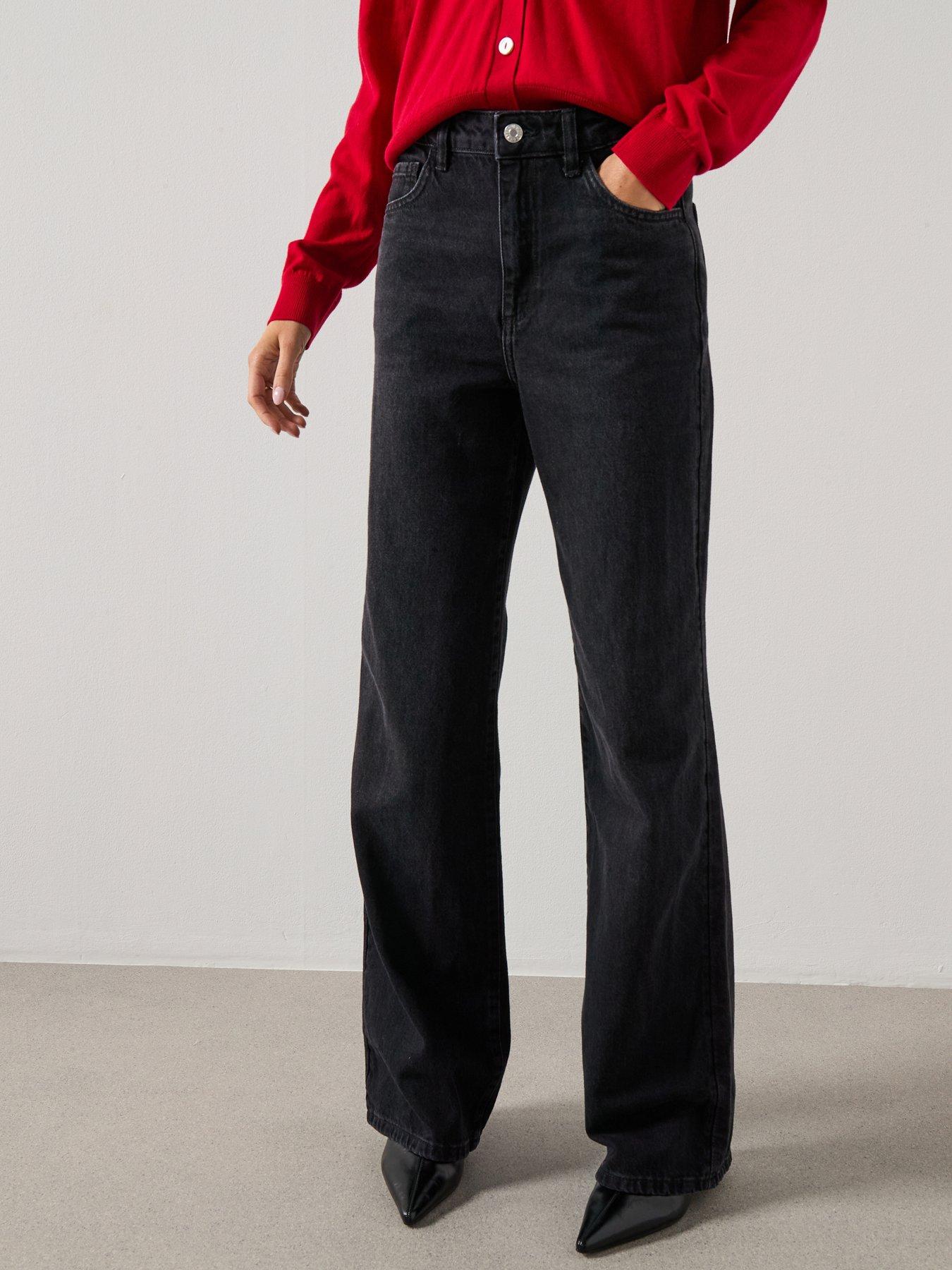 Mango Danila High Waist Wide Leg Jeans - Black