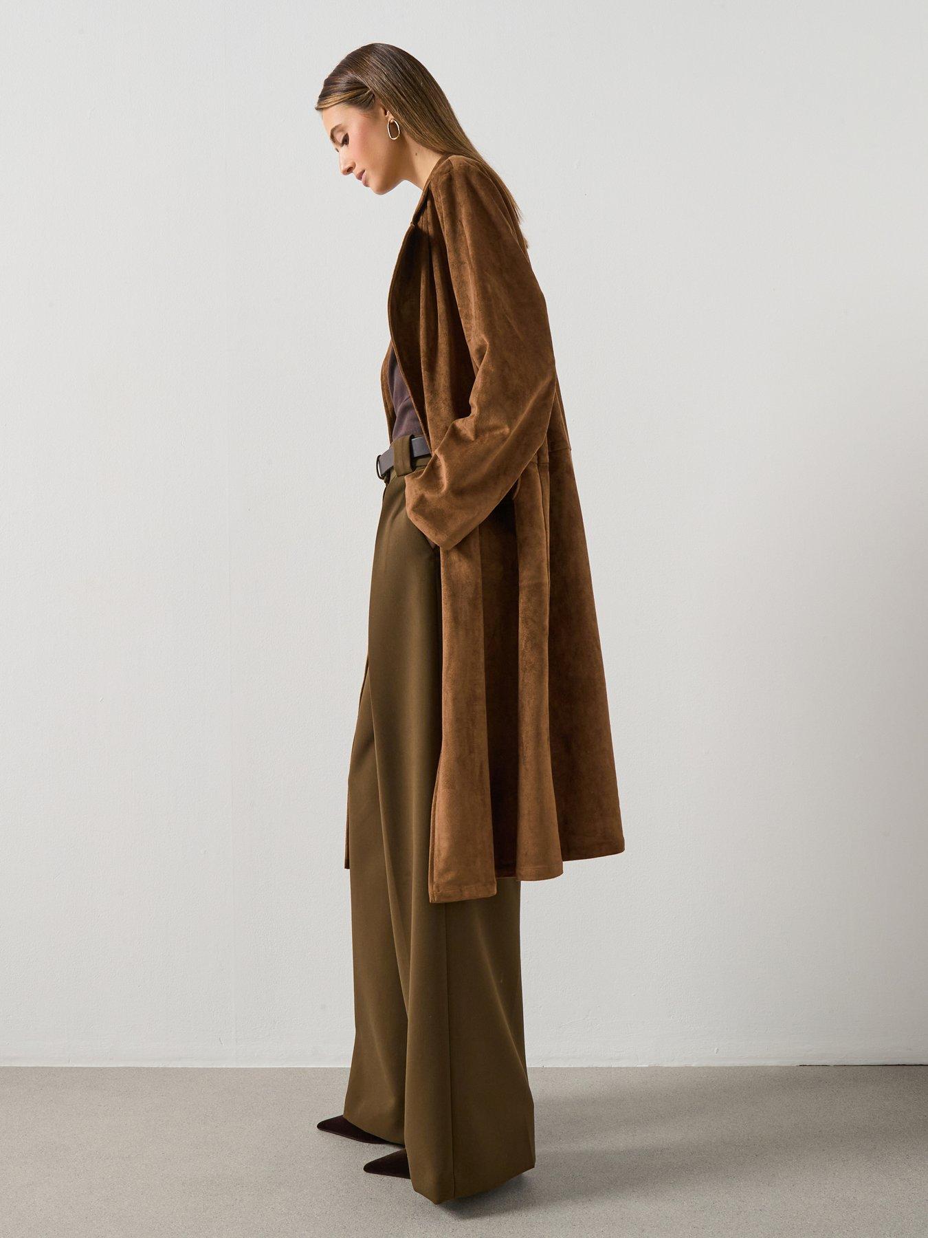 Image 6 of 6 of Mango Wide Leg Belt Loops Trousers - Brown