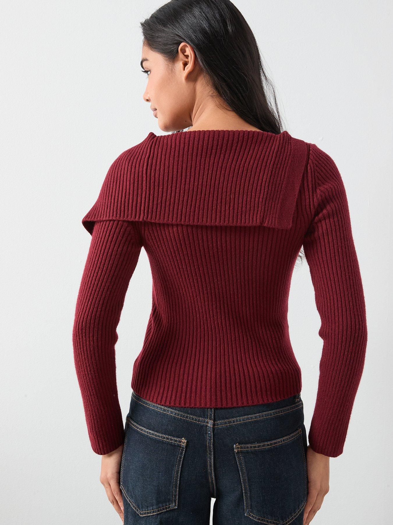 mango-cardigan-with-shawl-collar-redstillFront