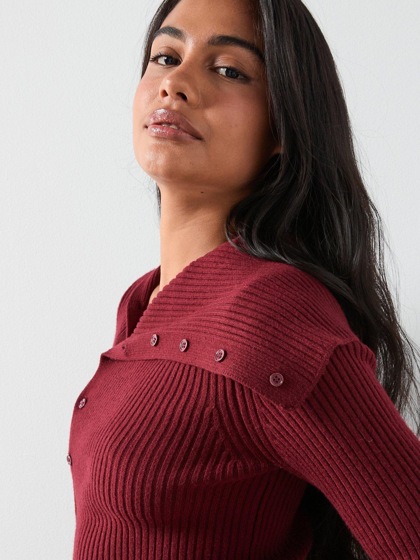 mango-cardigan-with-shawl-collar-reddetail