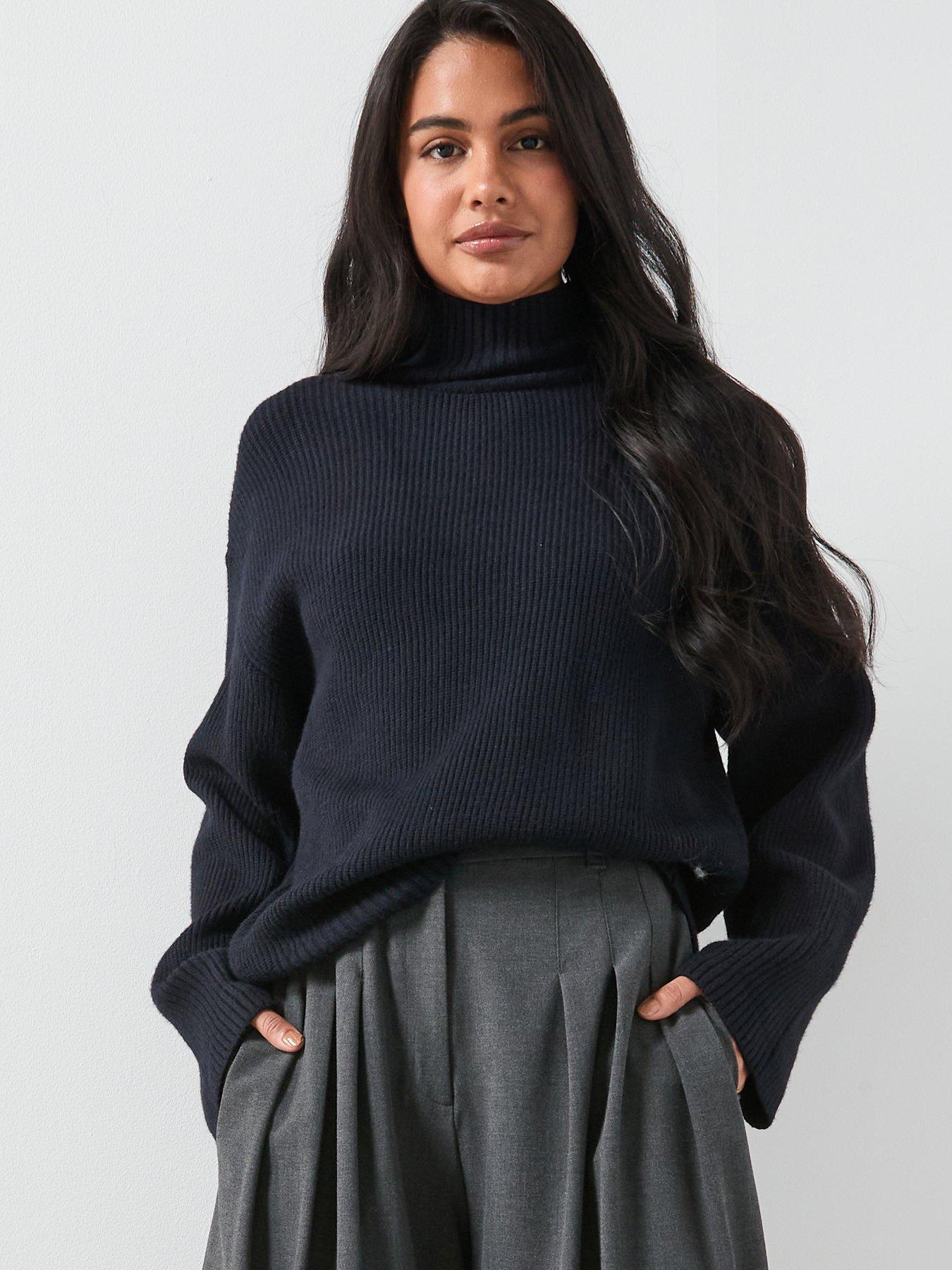 mango-perkins-neck-sweater-with-button-detail-navyfront