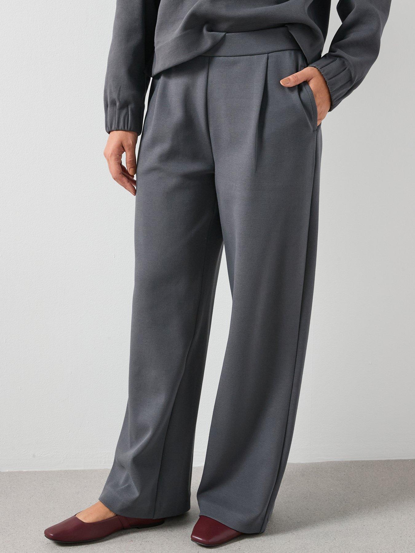 Image 1 of 5 of Mango Straight-Fit Cotton Trousers - Blue