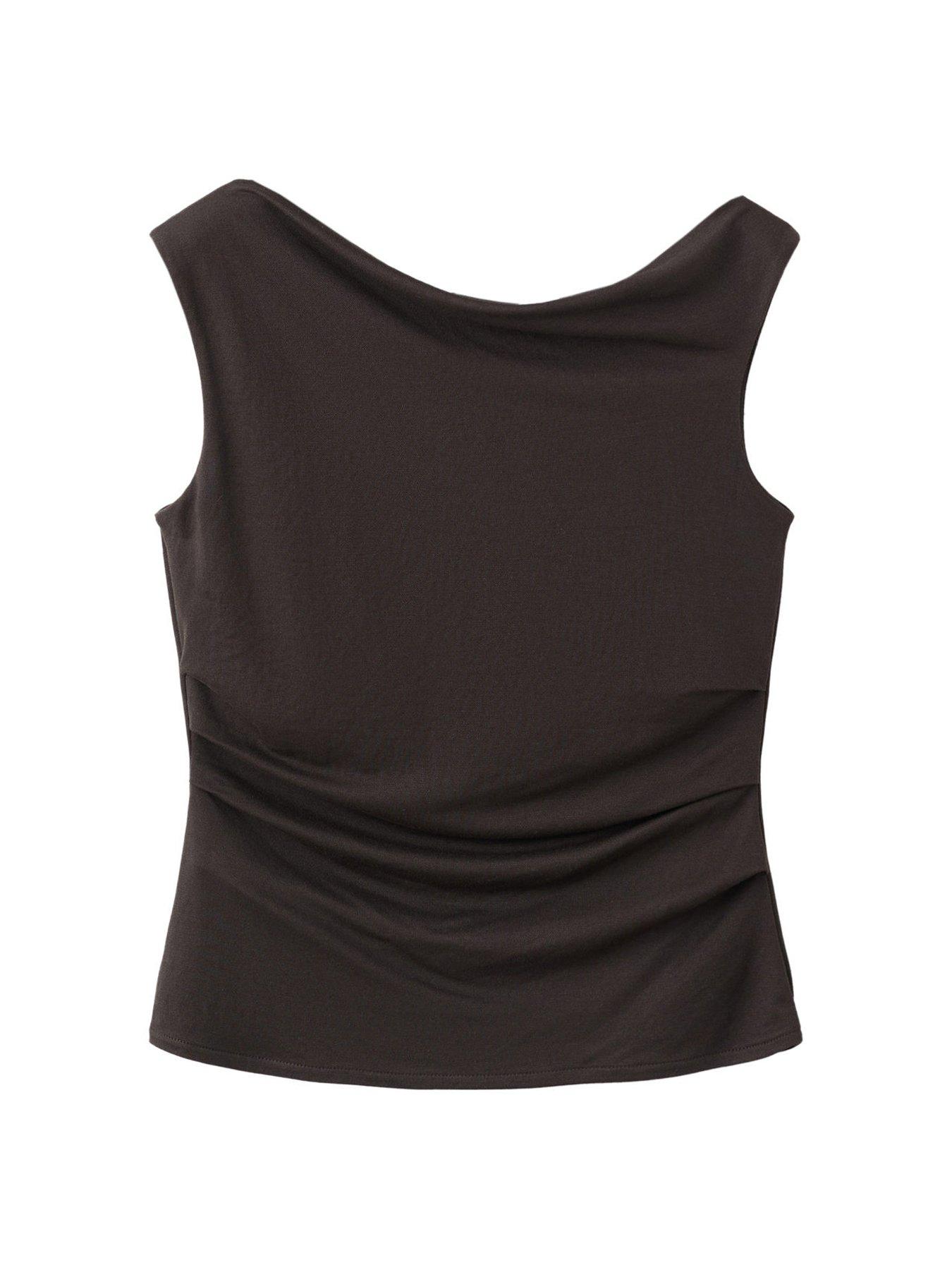 mango-sleeveless-canela-top-brown