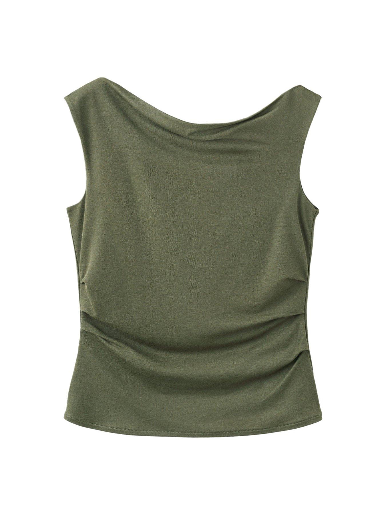 Mango Sleeveless Canela Top - Khaki