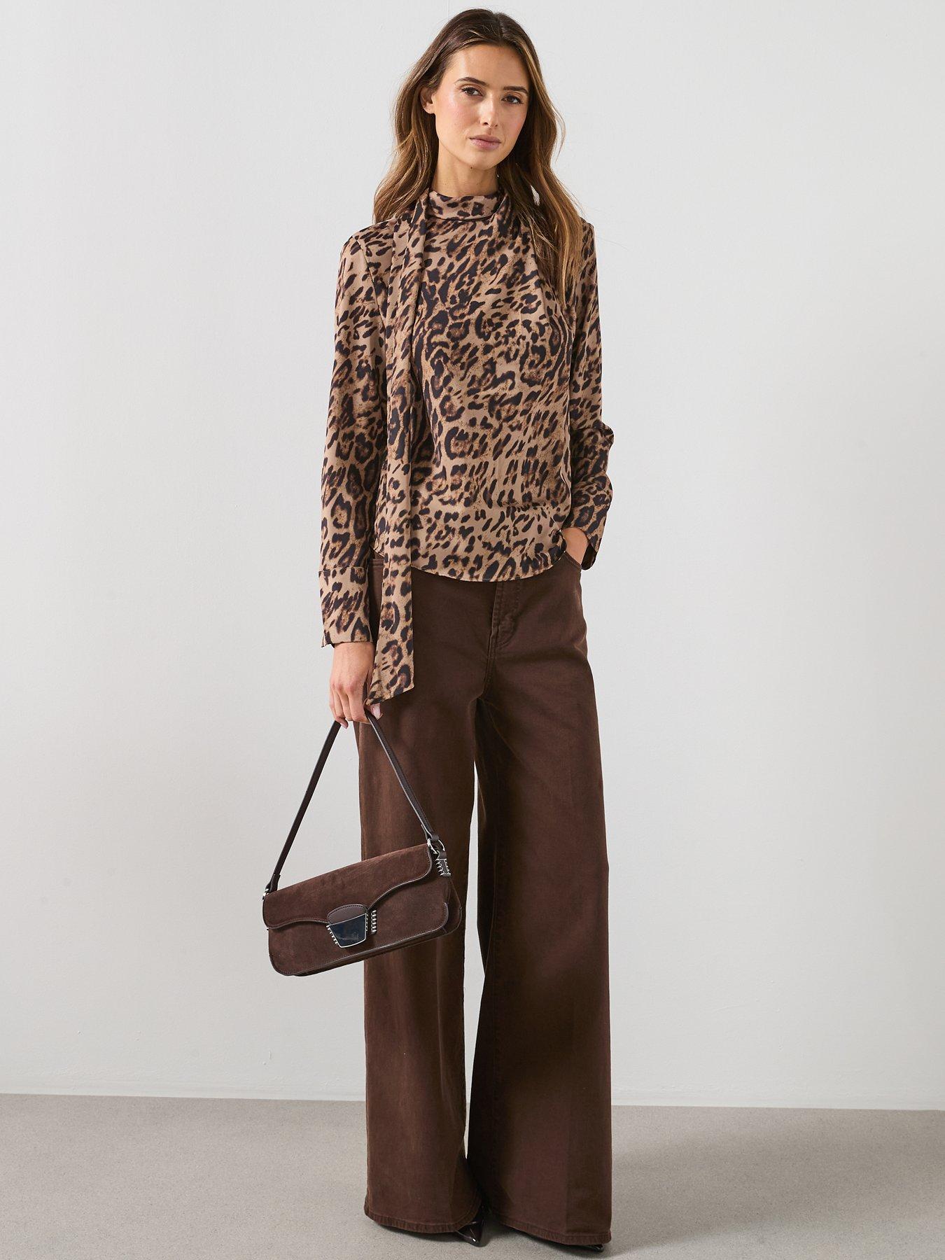 mango-animal-print-blouse-with-scarf--blackback