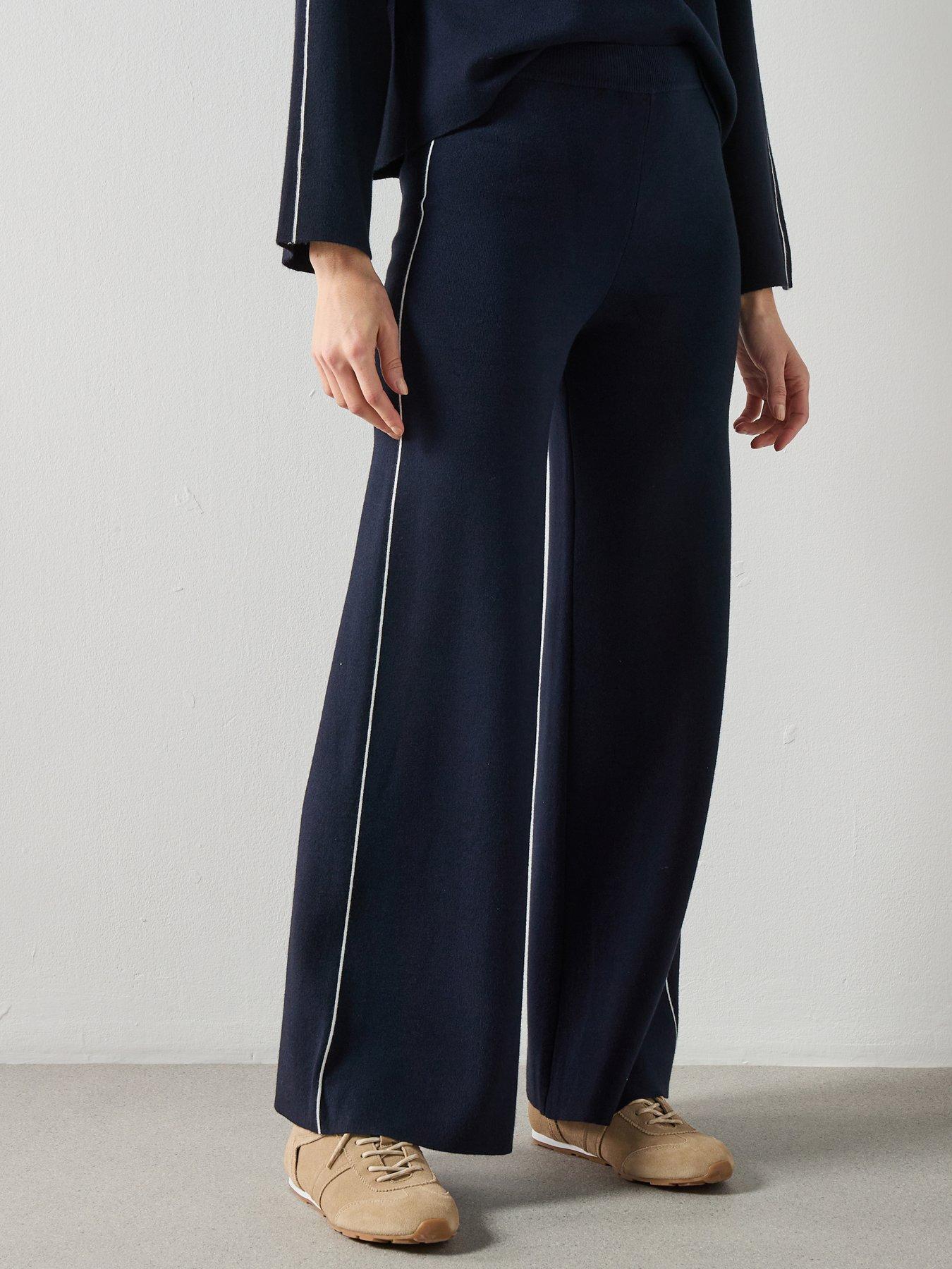 mango-contrast-stripe-straight-trousers--navy
