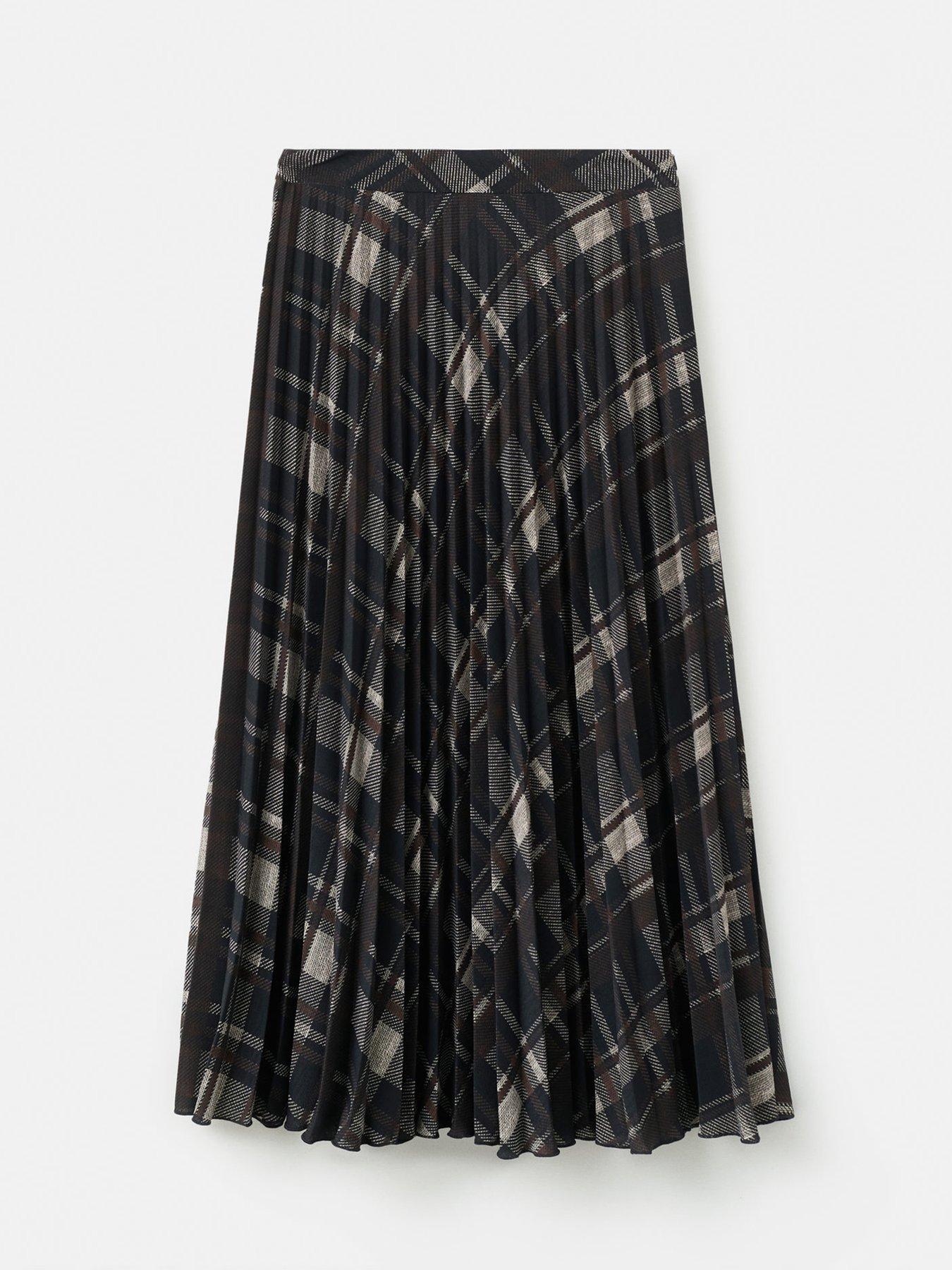 Image 6 of 6 of Mango Long Tartan Skirt - Brown