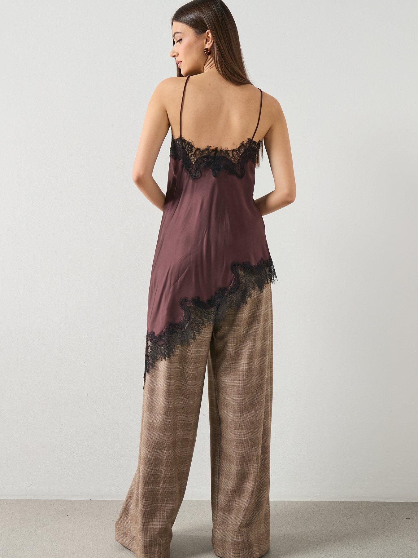 Image 2 of 6 of Mango Lace Top -&nbsp;Burgundy