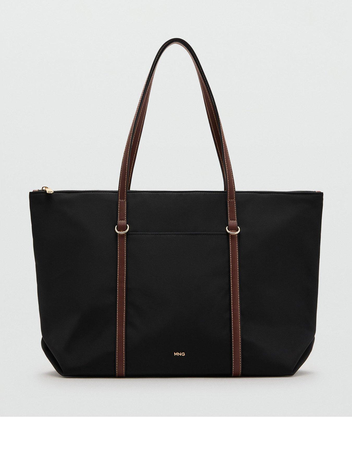 mango-shopper-bag-with-double-handle-black