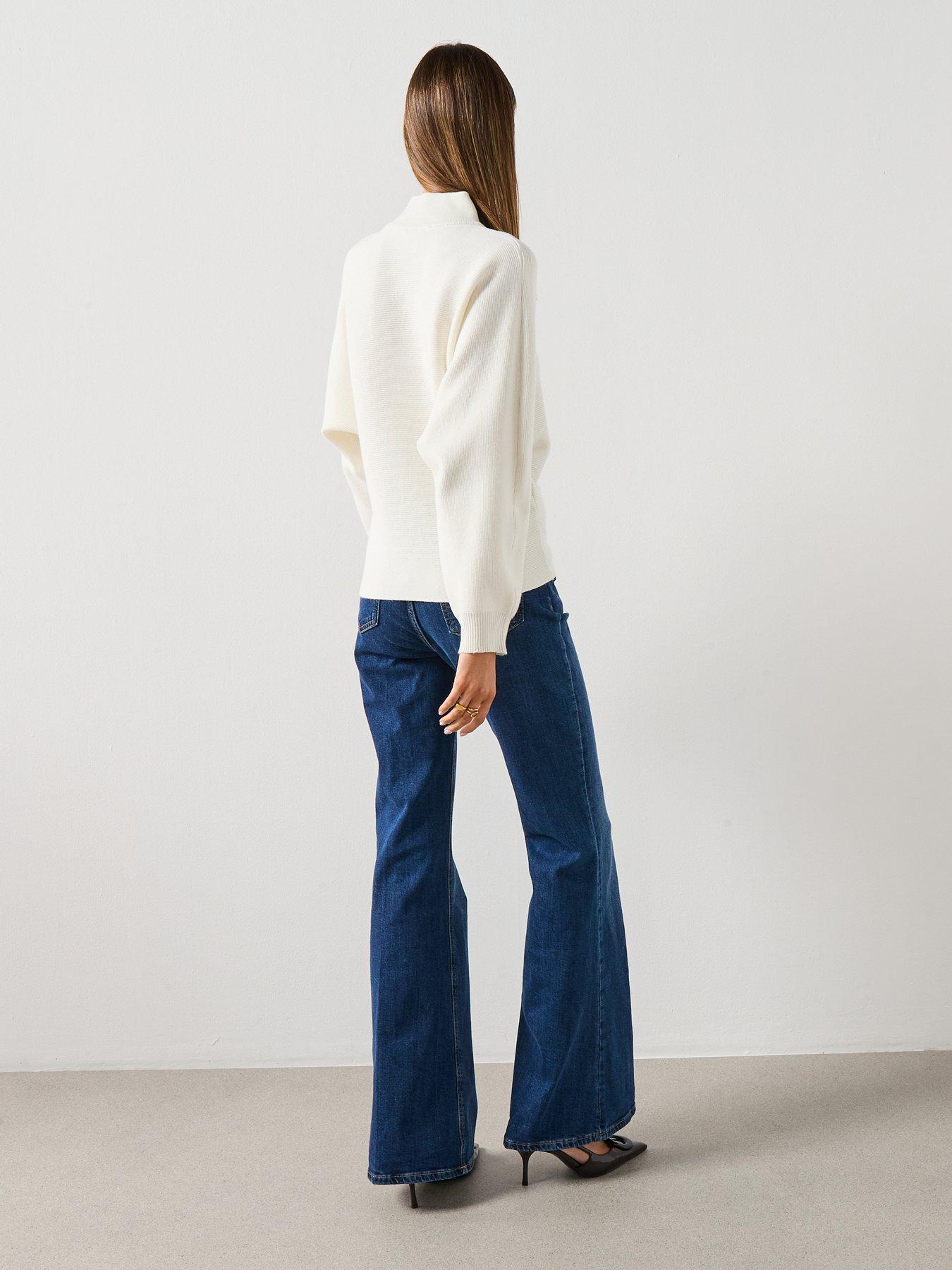 mango-violet-flared-high-rise-jeans-bluedetail