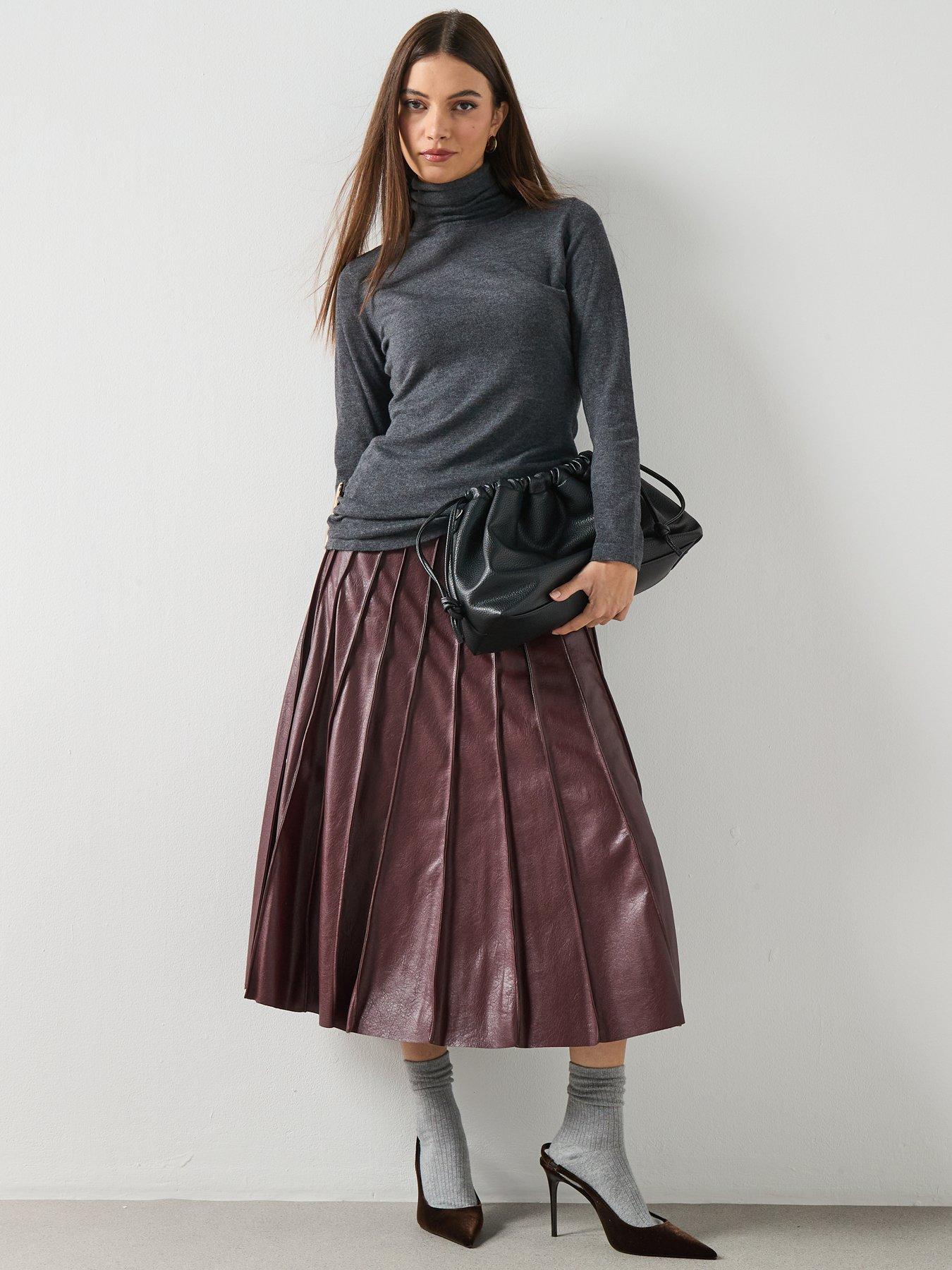 Image 3 of 6 of Mango Turtleneck Jumper With Brooch - Grey