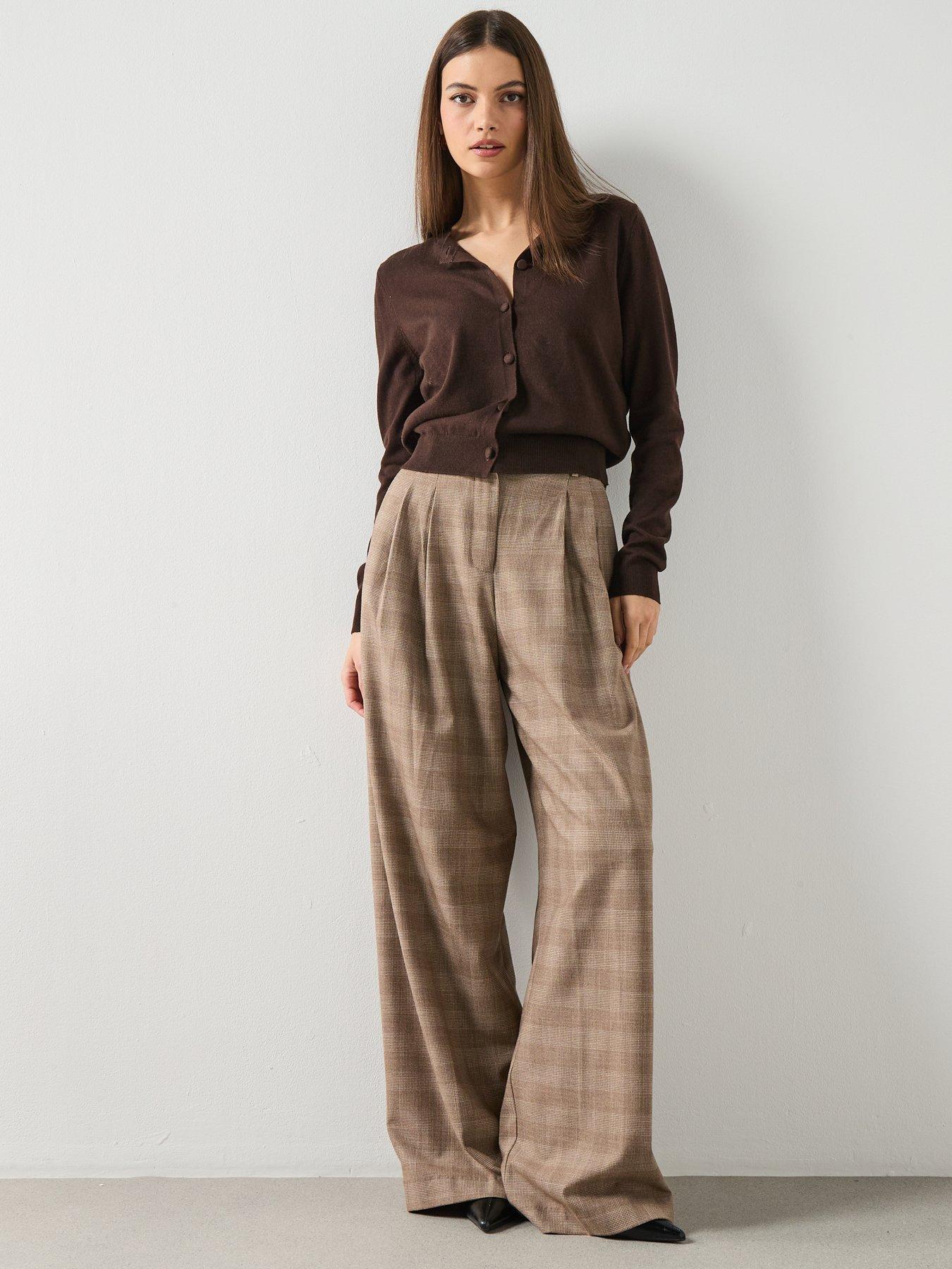 Image 3 of 6 of Mango Knitted Button Cardigan - Brown