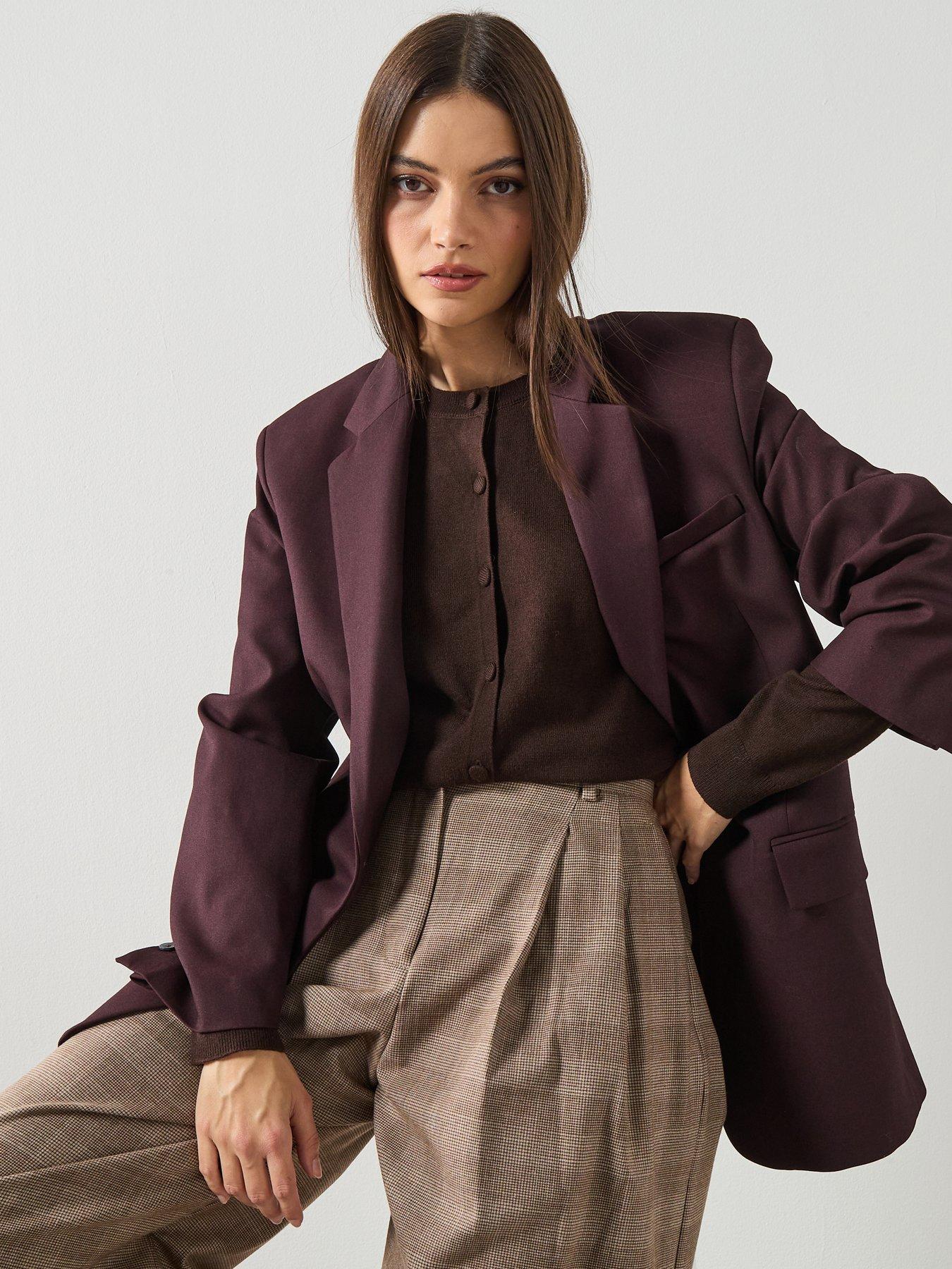 Image 6 of 6 of Mango Knitted Button Cardigan - Brown