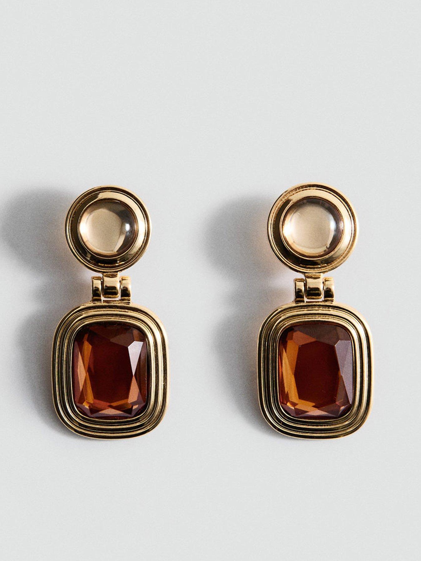 mango-combined-resin-hanging-earrings-gold