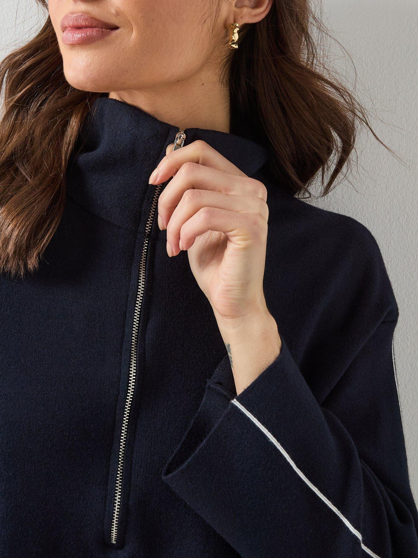 mango-zip-neck-contrast-stripe-sweater-navyoutfit