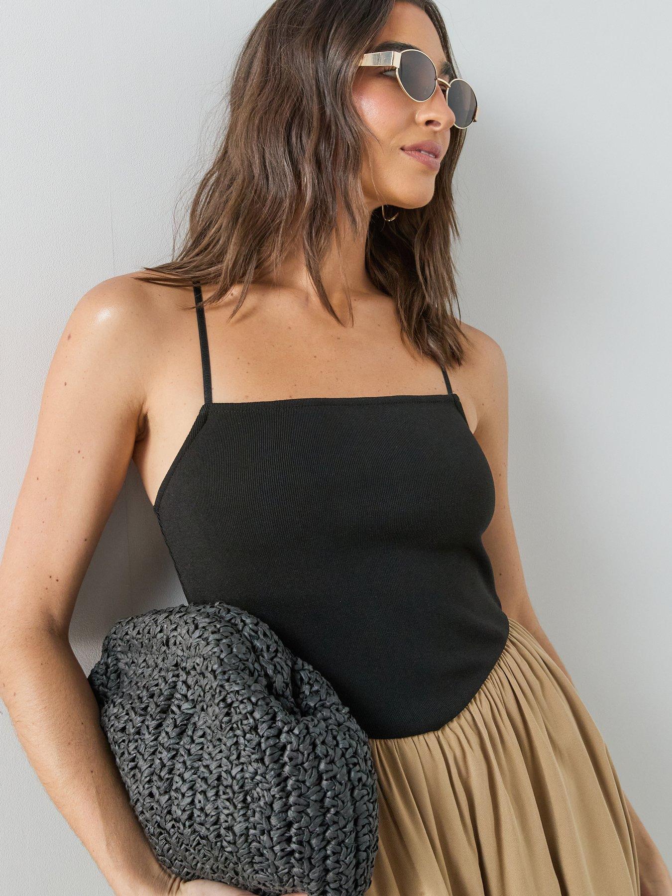 Image 4 of 7 of The Very Collection Puff Ball Woven Mix Dress - Black